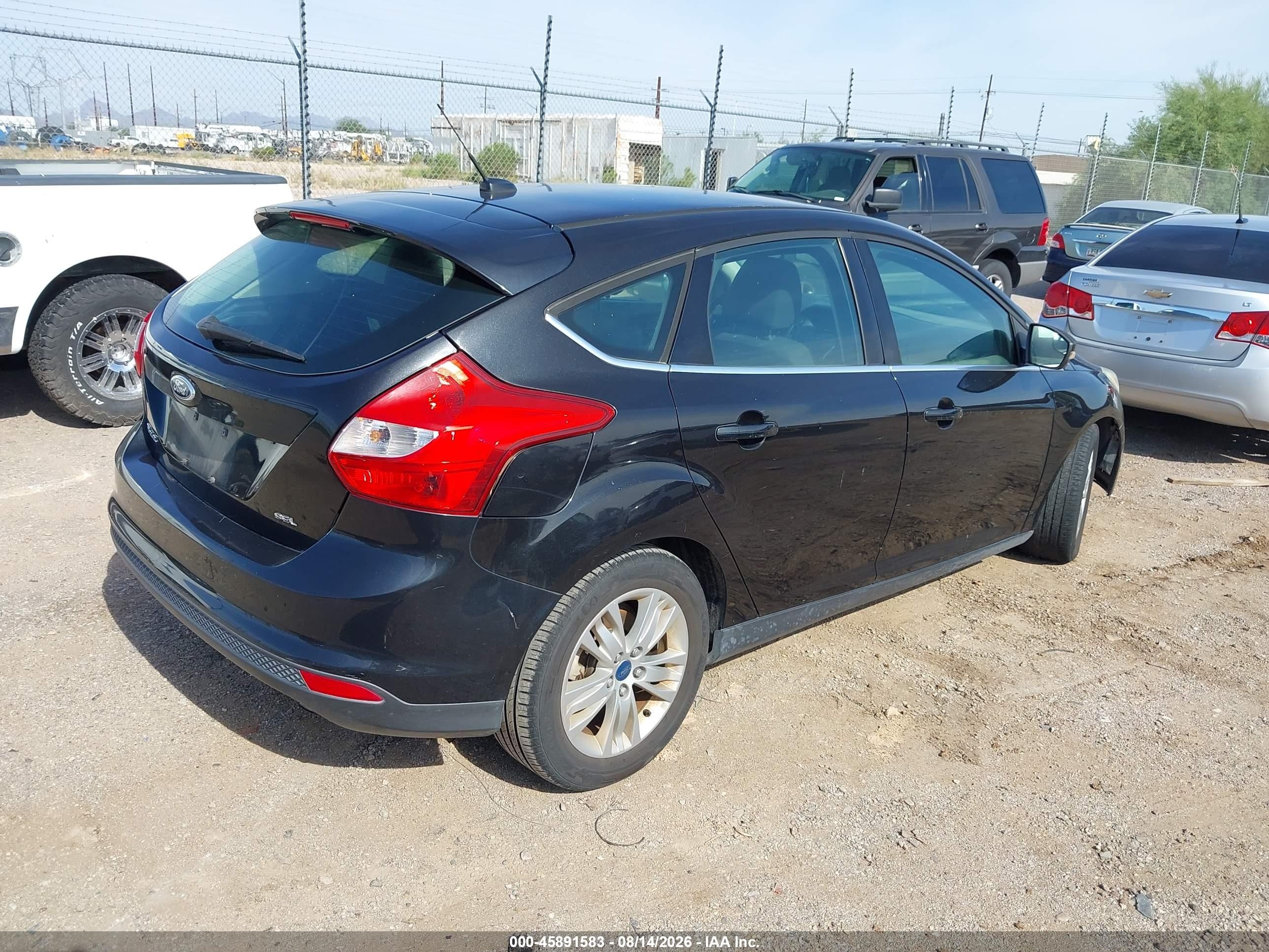 2012 Ford Focus Sel Black vin: 1FAHP3M22CL392922