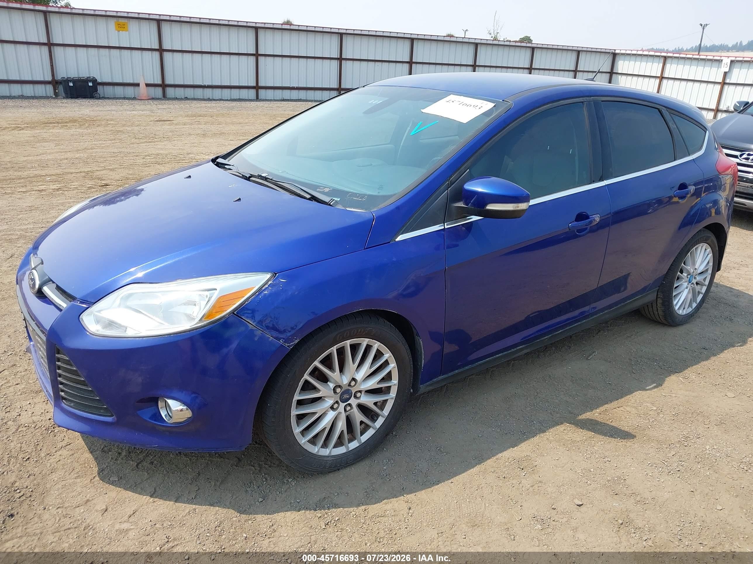 2012 Ford Focus Sel Blue vin: 1FAHP3M23CL427029