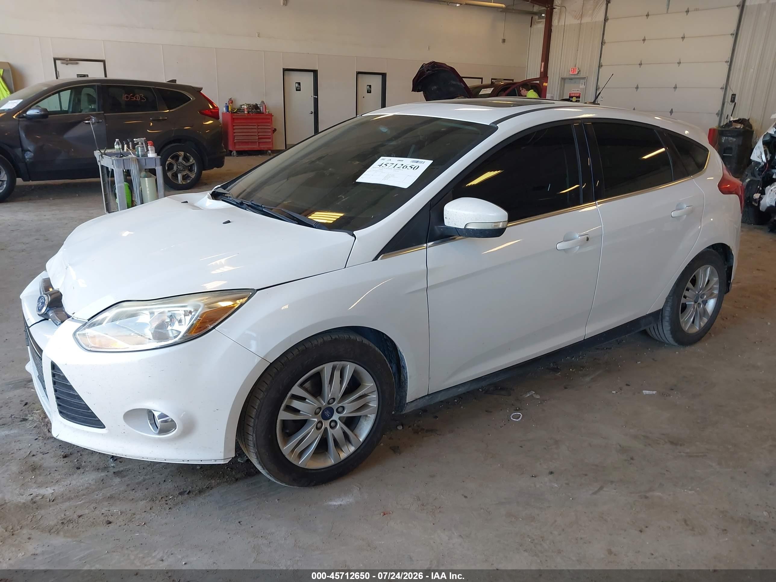 2012 Ford Focus Sel White vin: 1FAHP3M24CL252743