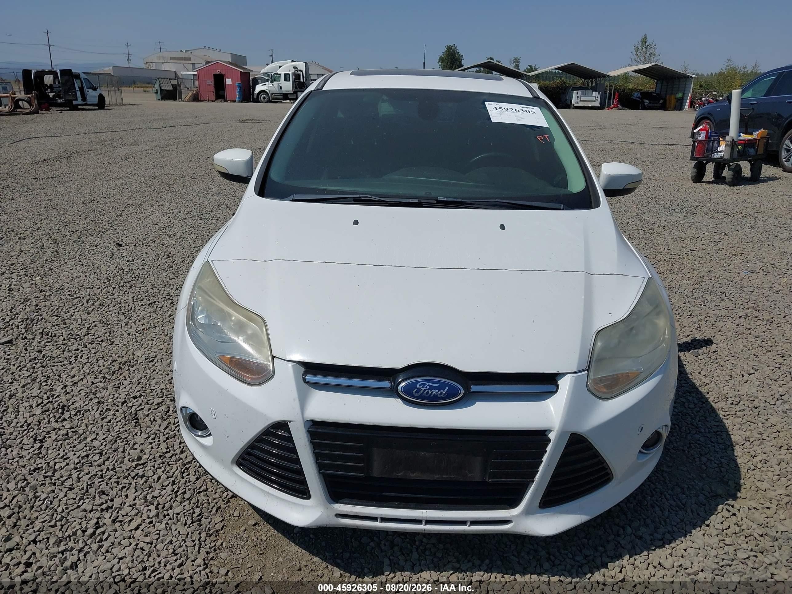 2012 Ford Focus Sel White vin: 1FAHP3M24CL258297