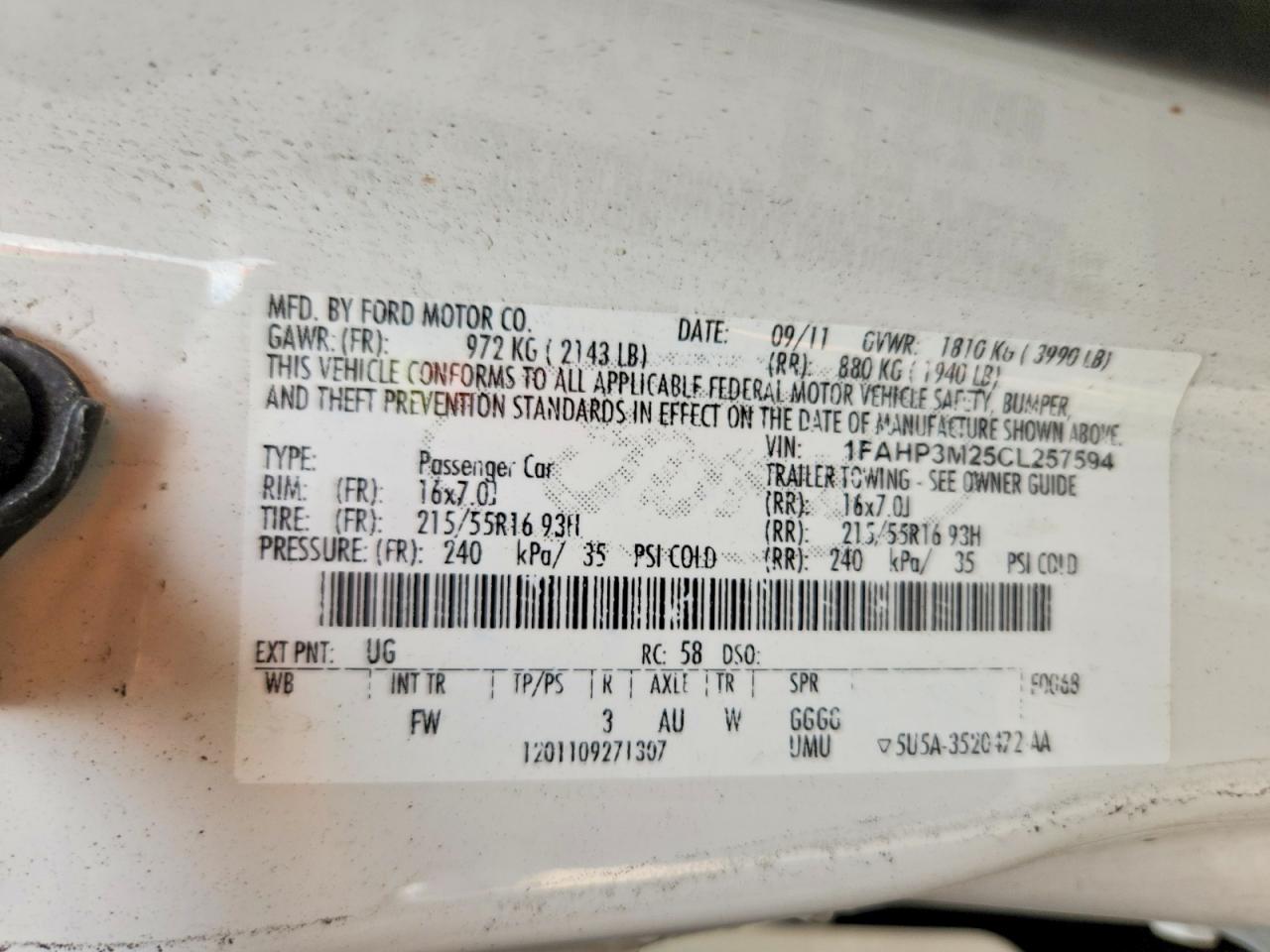 2012 Ford Focus Sel White vin: 1FAHP3M25CL257594