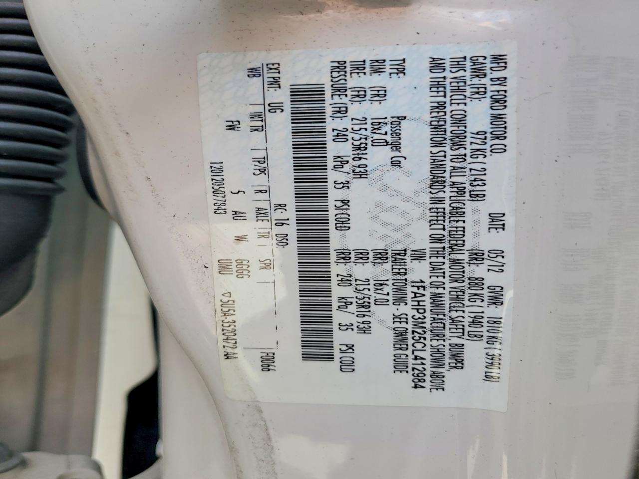 2012 Ford Focus Sel White vin: 1FAHP3M25CL412984