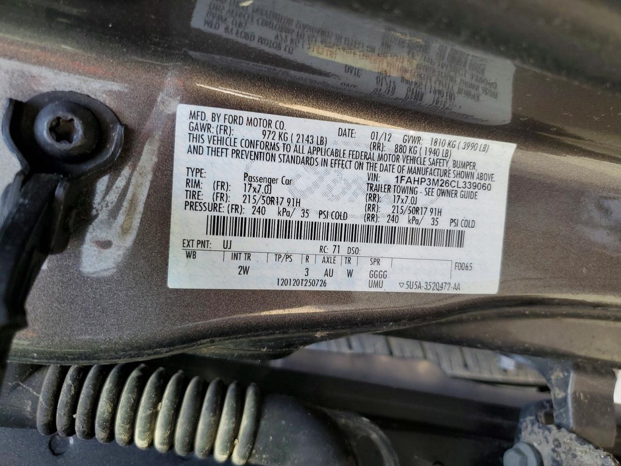 2012 Ford Focus Sel Gray vin: 1FAHP3M26CL339060