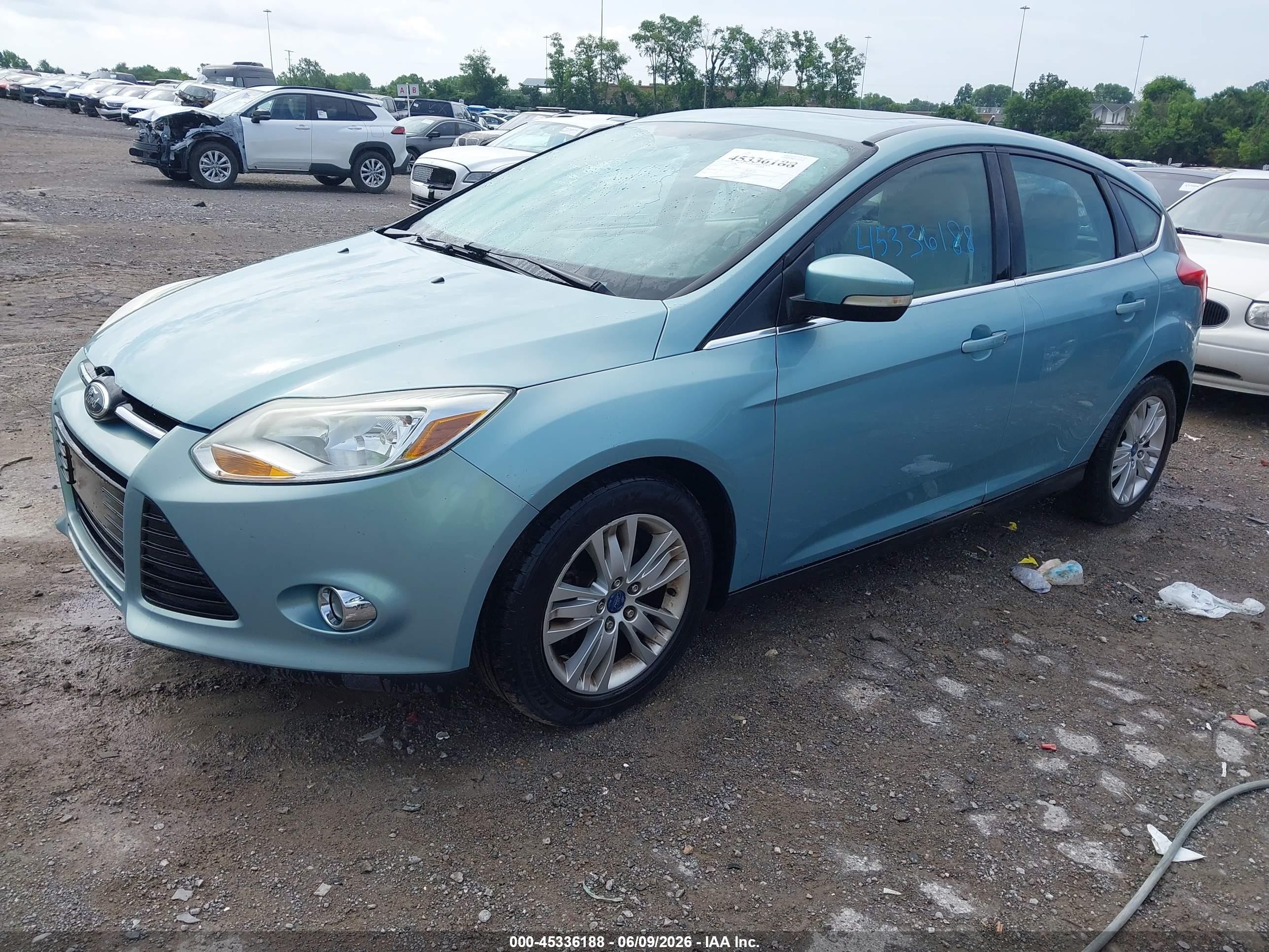 2012 Ford Focus Sel Teal vin: 1FAHP3M26CL403727