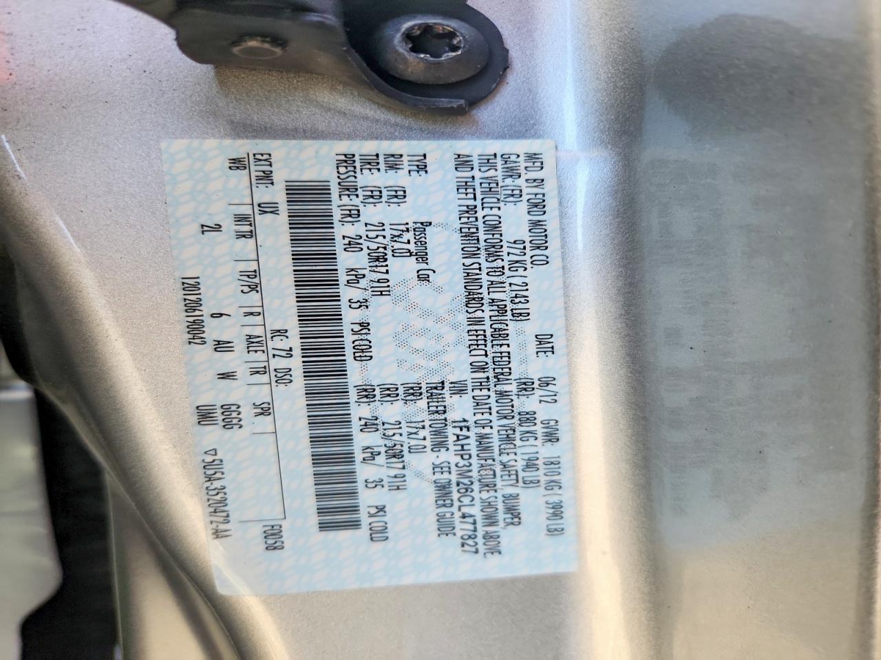 2012 Ford Focus Sel Silver vin: 1FAHP3M26CL477827