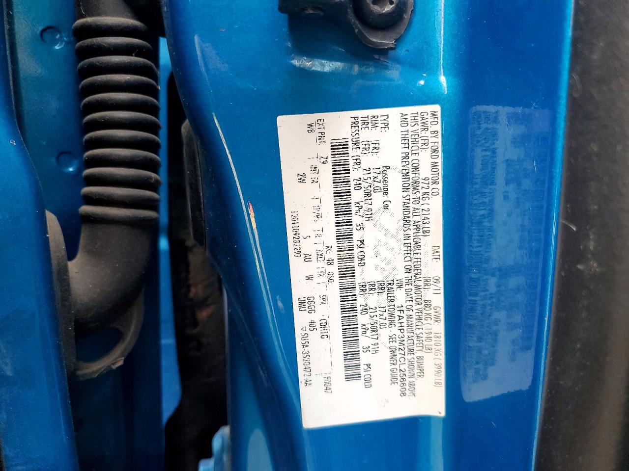 2012 Ford Focus Sel Blue vin: 1FAHP3M27CL256608