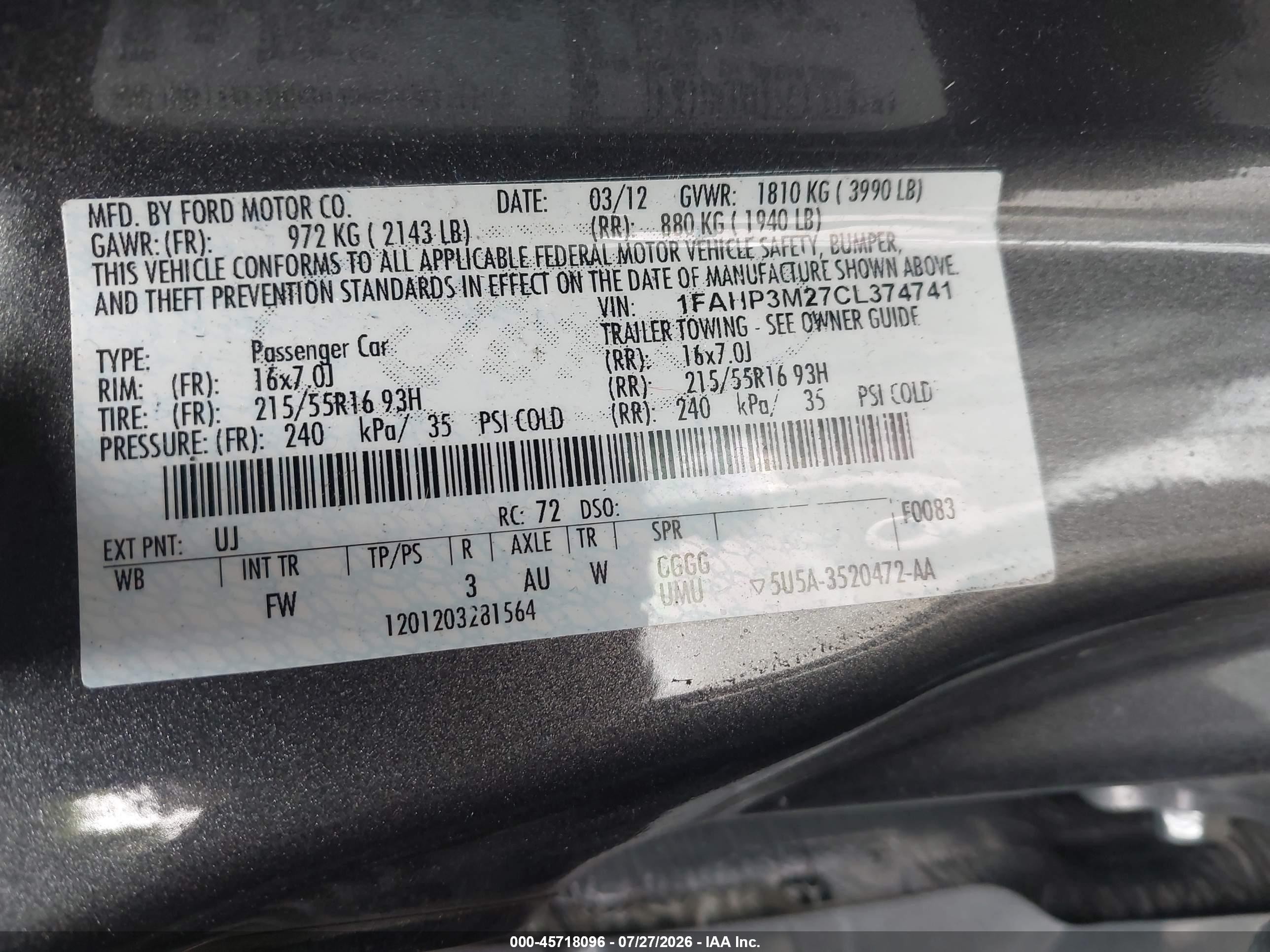2012 Ford Focus Sel Gray vin: 1FAHP3M27CL374741