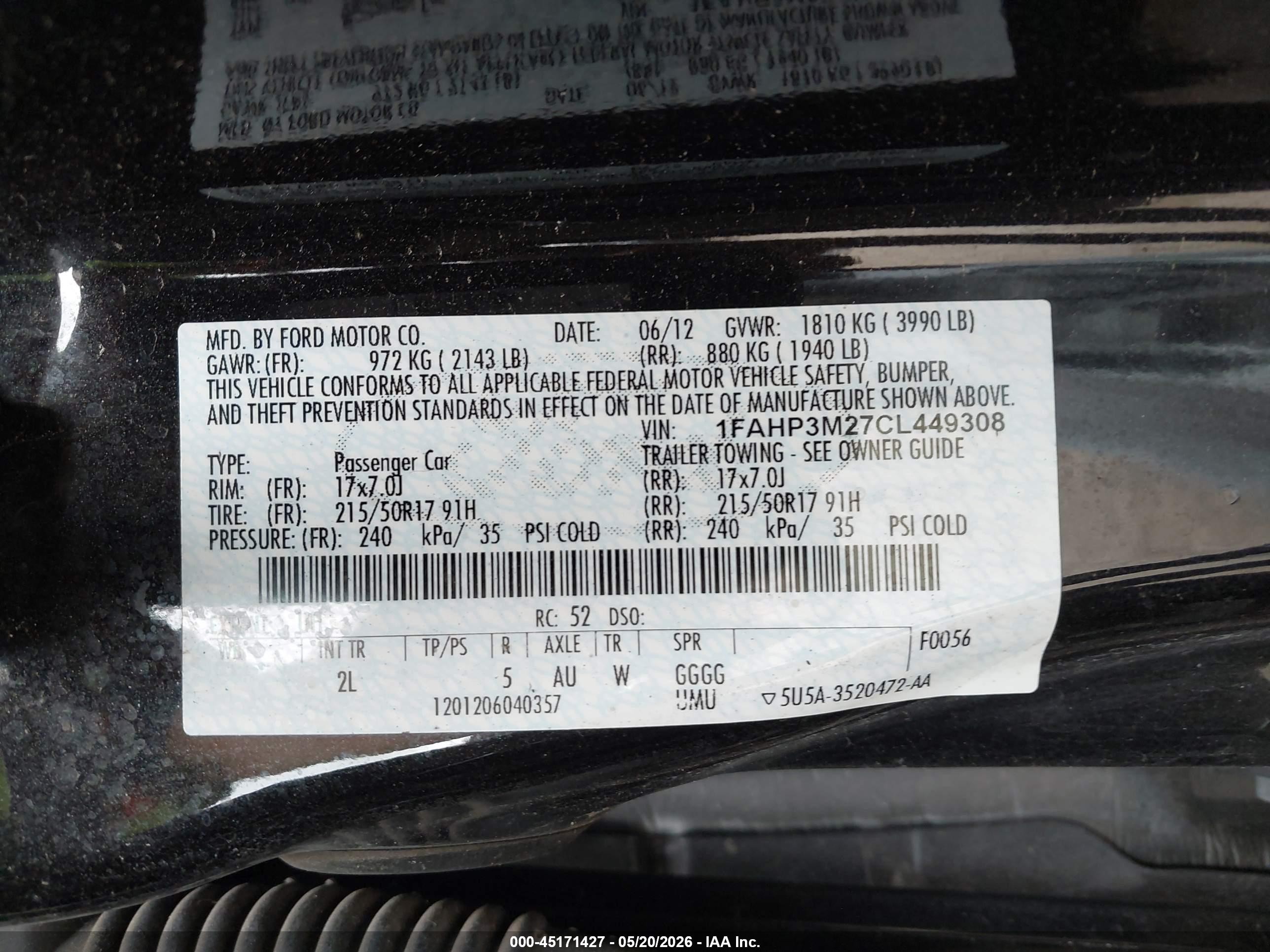 2012 Ford Focus Sel Черный vin: 1FAHP3M27CL449308