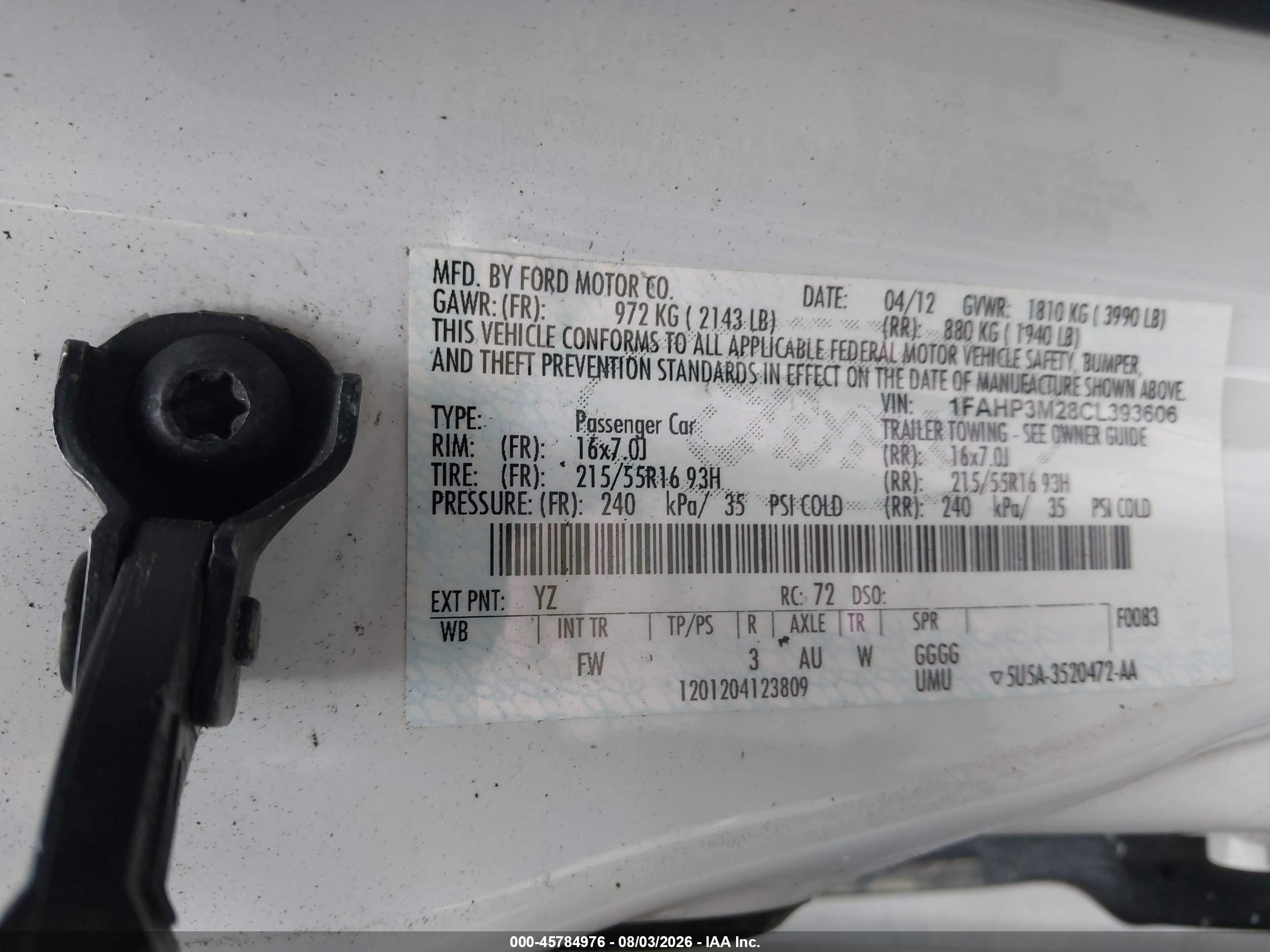 2012 Ford Focus Sel White vin: 1FAHP3M28CL393606