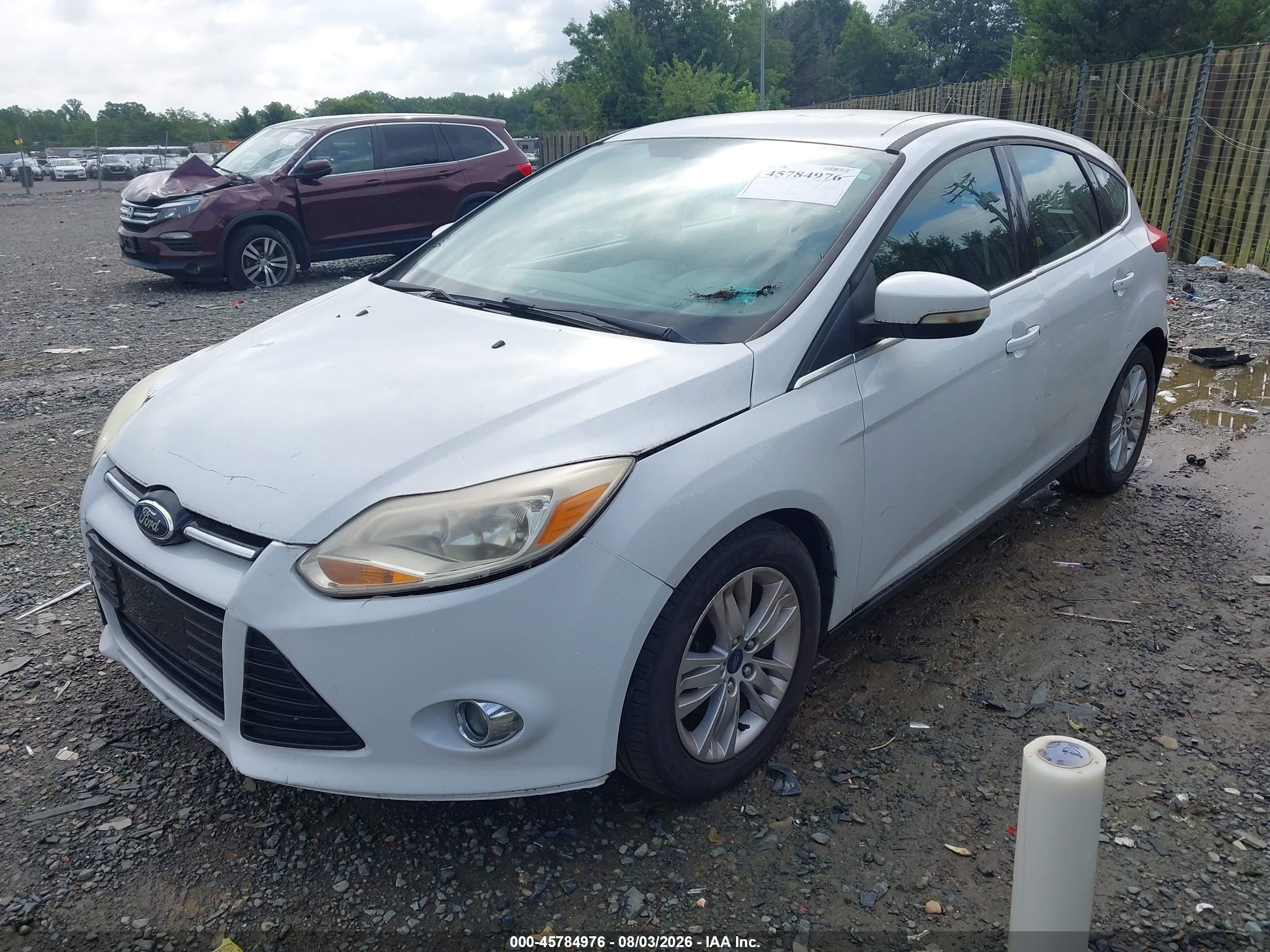 2012 Ford Focus Sel White vin: 1FAHP3M28CL393606