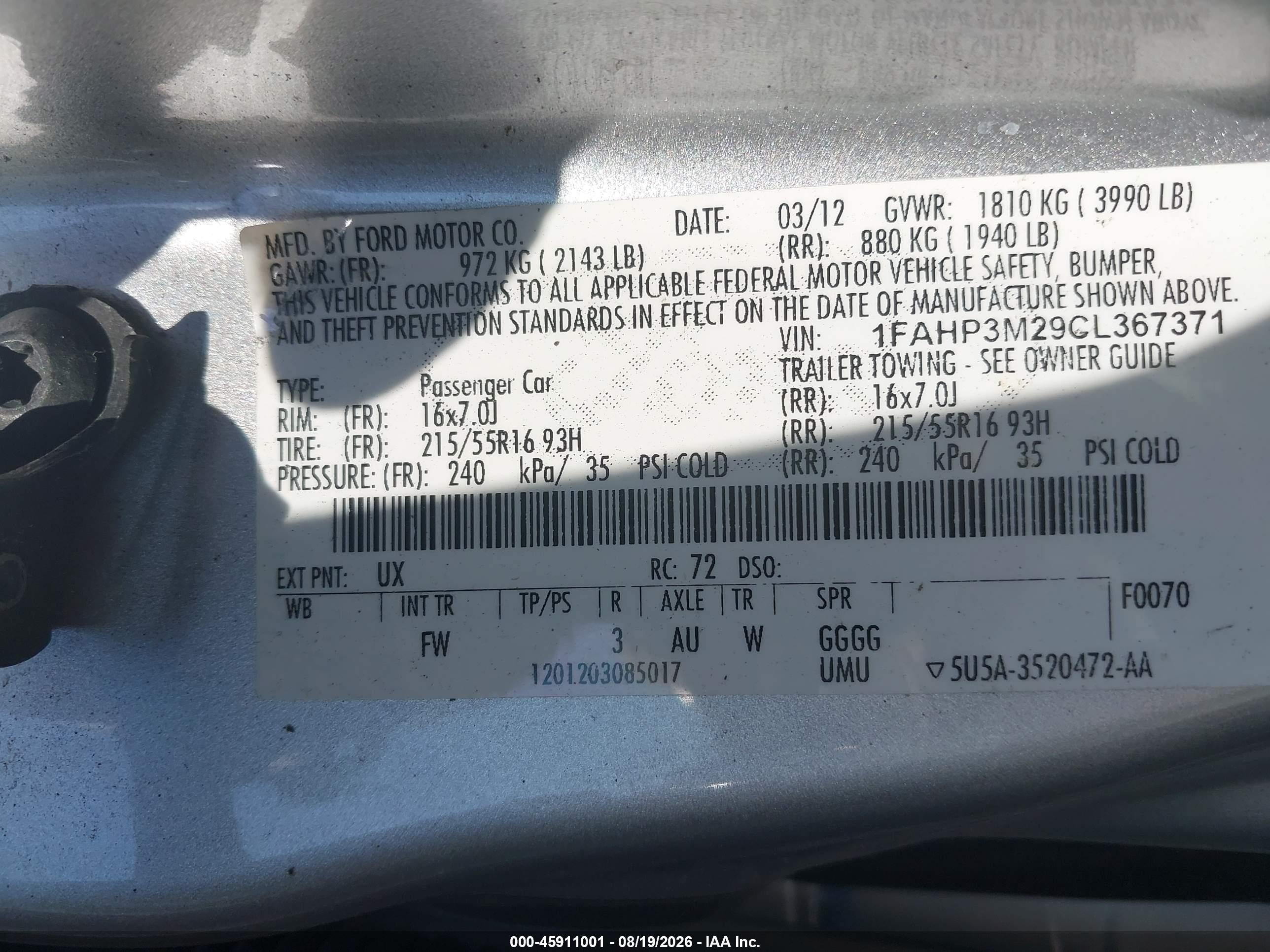 2012 Ford Focus Sel Silver vin: 1FAHP3M29CL367371