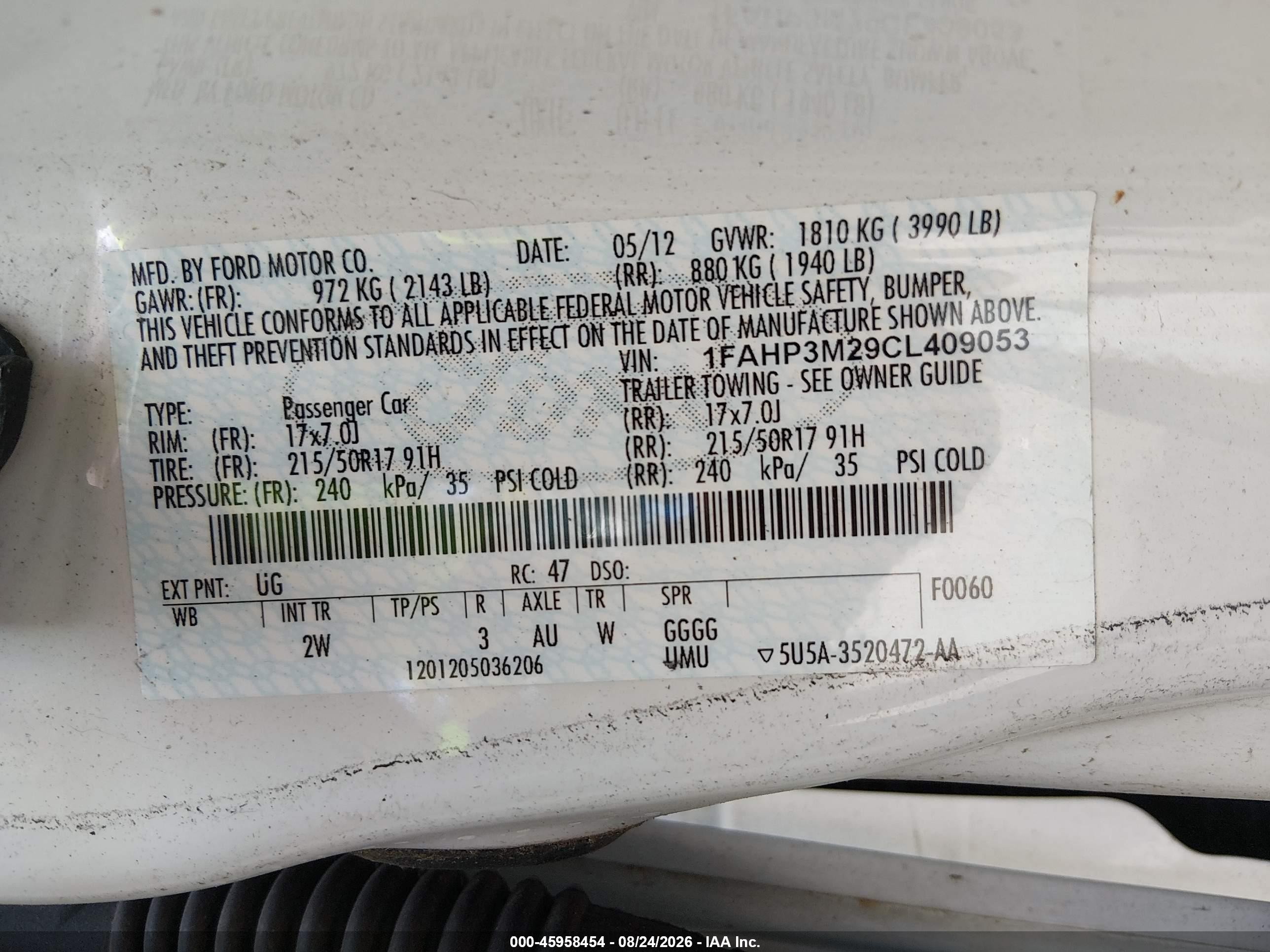 2012 Ford Focus Sel White vin: 1FAHP3M29CL409053