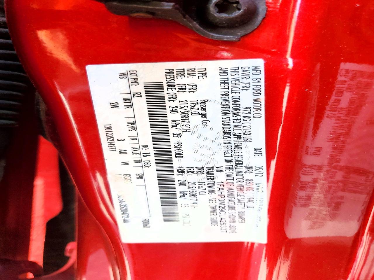 2012 Ford Focus Sel Красный vin: 1FAHP3M29CL426337