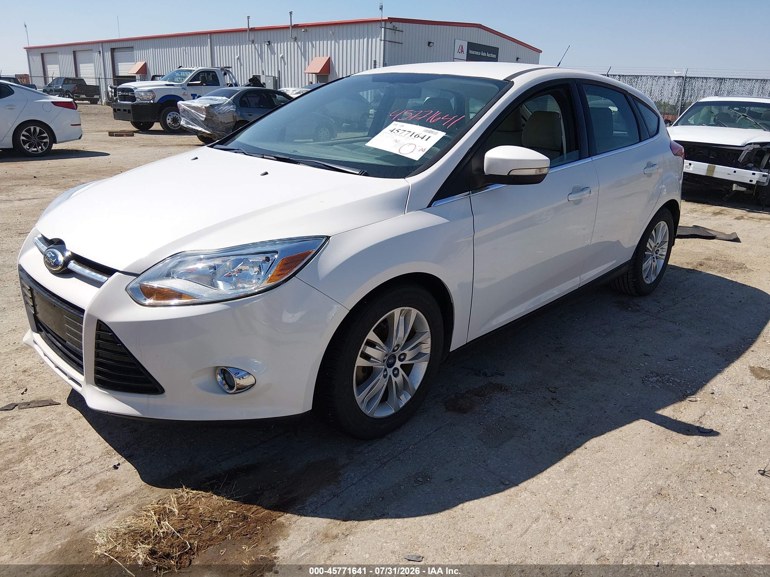 2012 Ford Focus Sel White vin: 1FAHP3M29CL428802