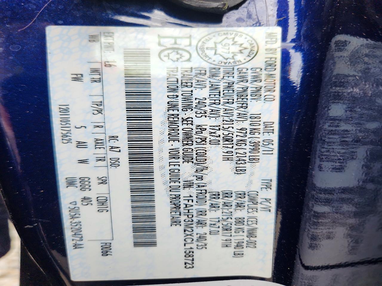 2012 Ford Focus Sel Blue vin: 1FAHP3M2XCL158723