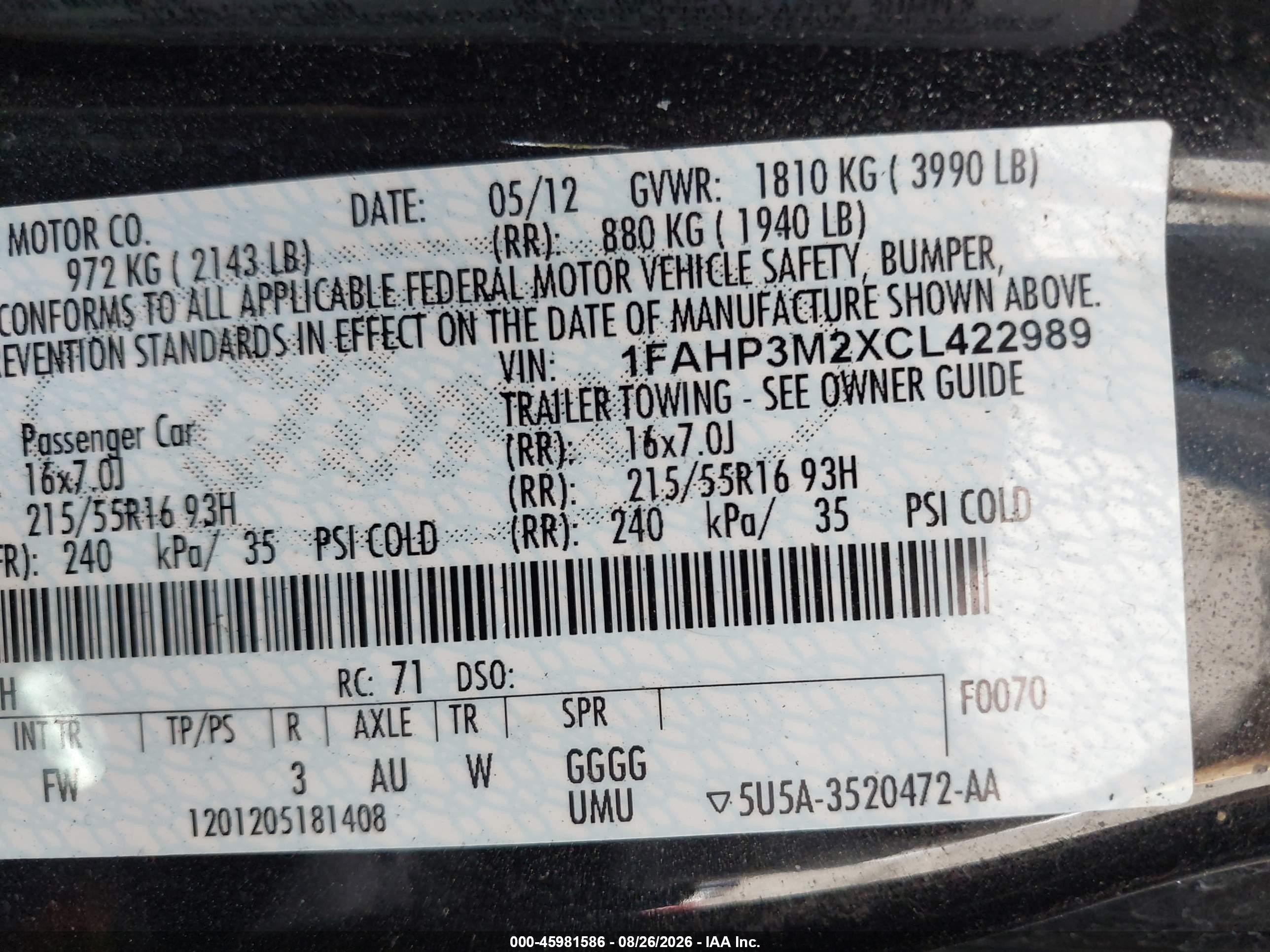 2012 Ford Focus Sel Black vin: 1FAHP3M2XCL422989