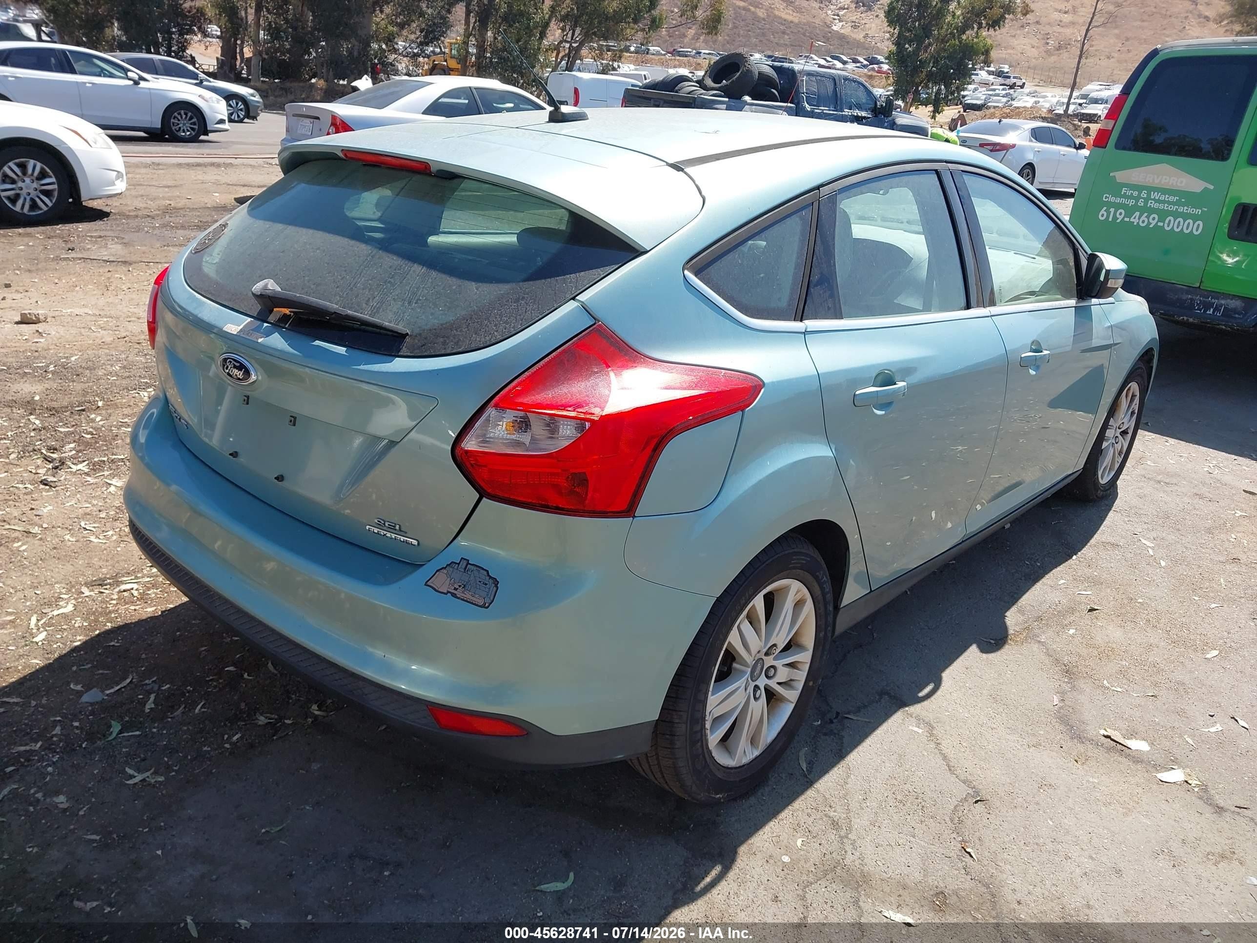 2012 Ford Focus Sel Teal vin: 1FAHP3M2XCL438867