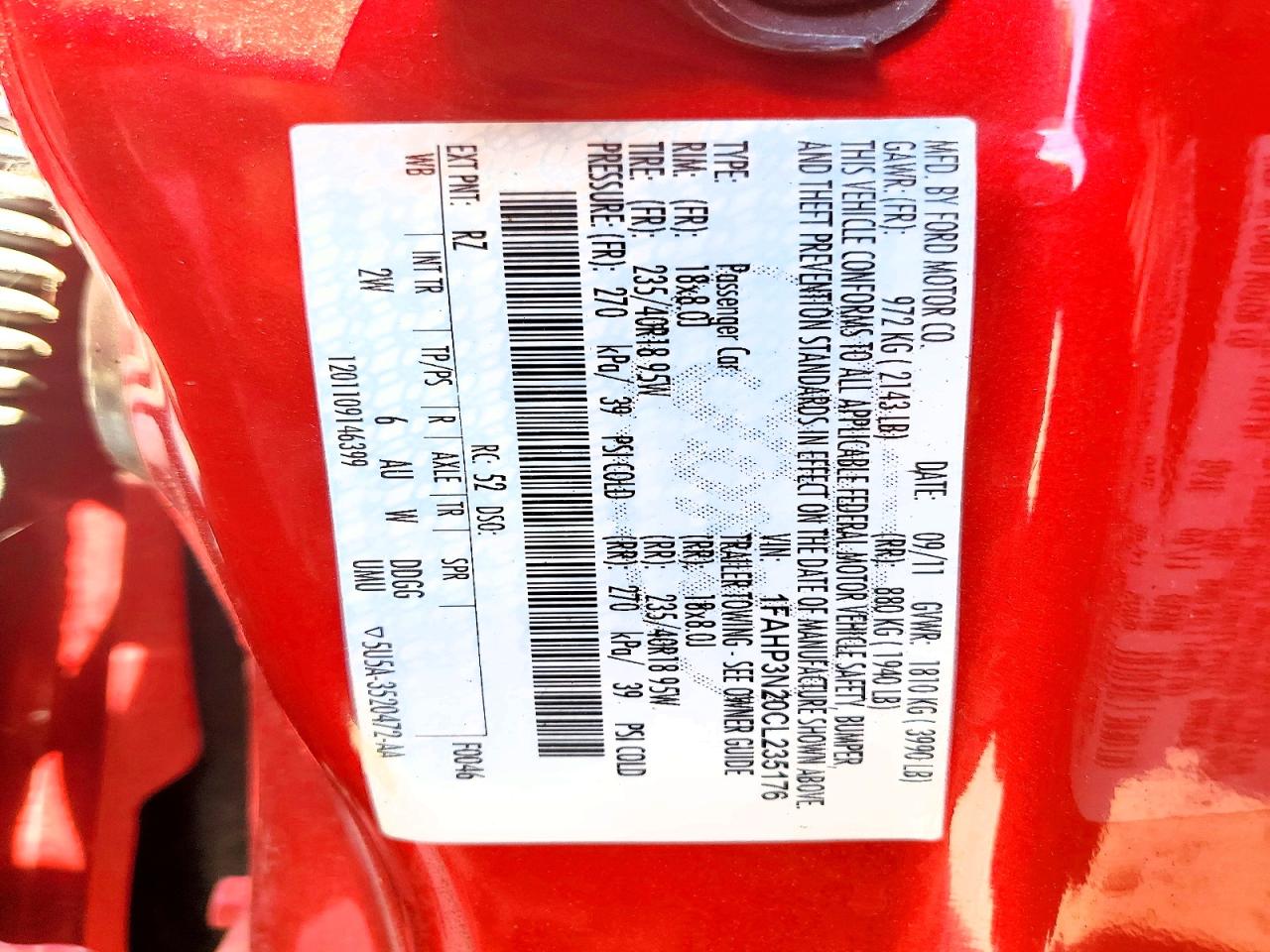 2012 Ford Focus Titanium Red vin: 1FAHP3N20CL235176