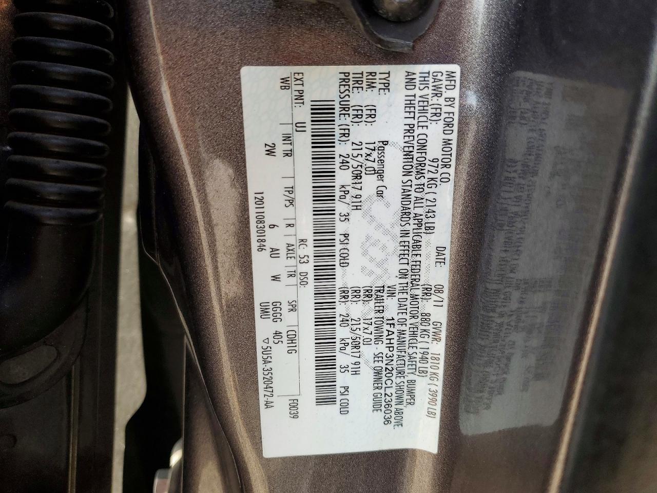 2012 Ford Focus Titanium Gray vin: 1FAHP3N20CL236036
