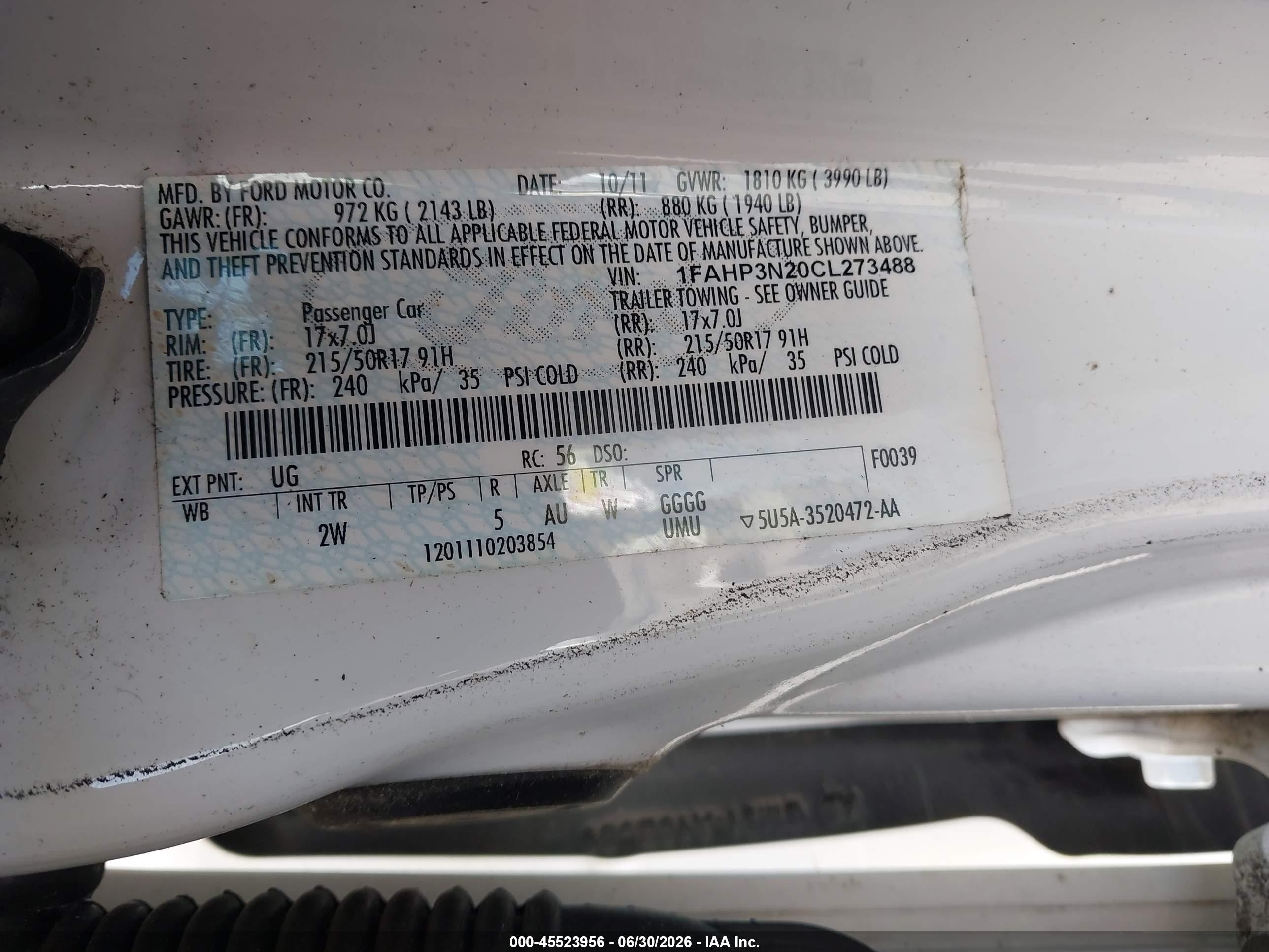 2012 Ford Focus Titanium Белый vin: 1FAHP3N20CL273488