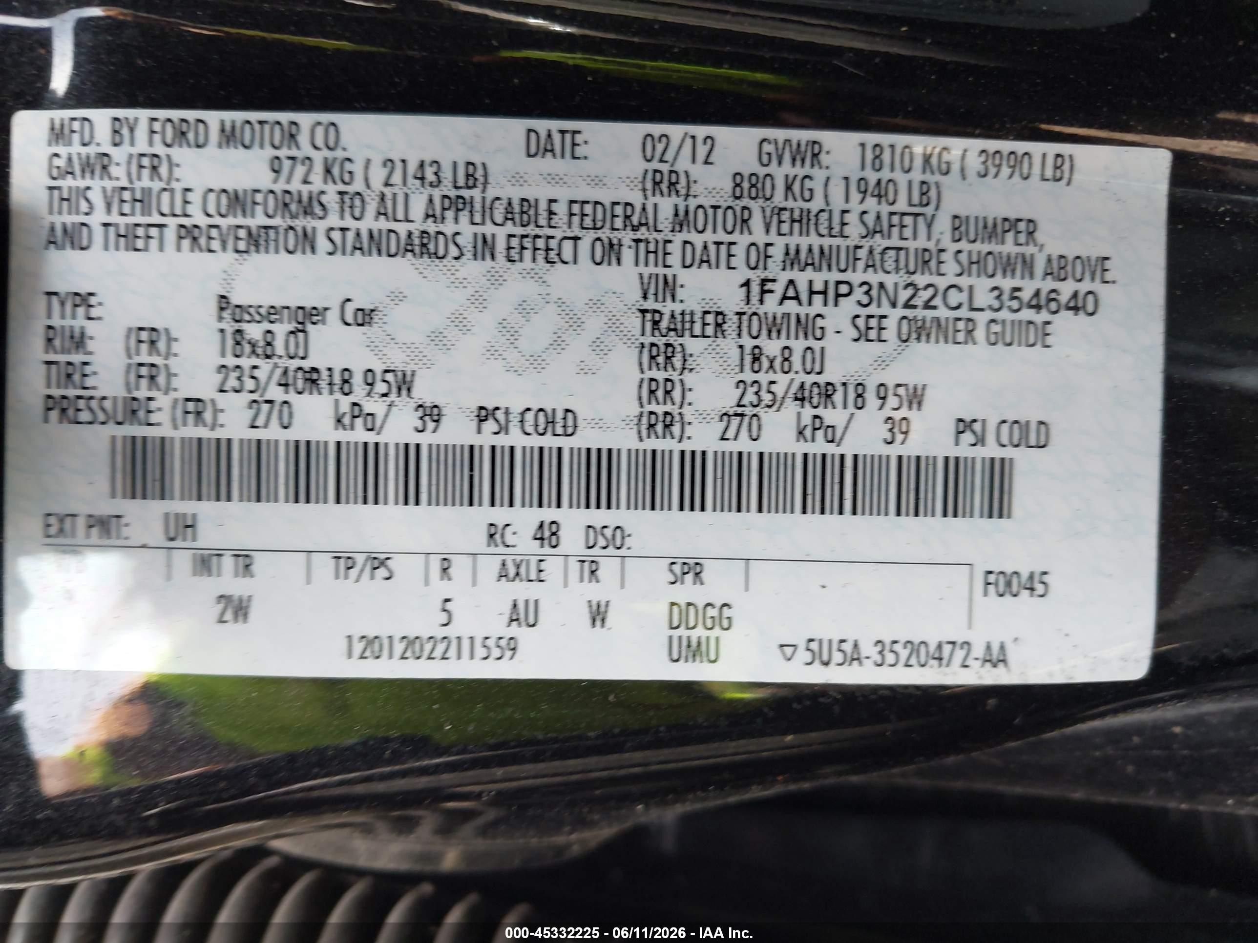 2012 Ford Focus Titanium Black vin: 1FAHP3N22CL354640