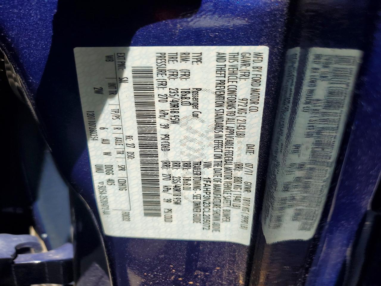 2012 Ford Focus Titanium Синий vin: 1FAHP3N23CL205072