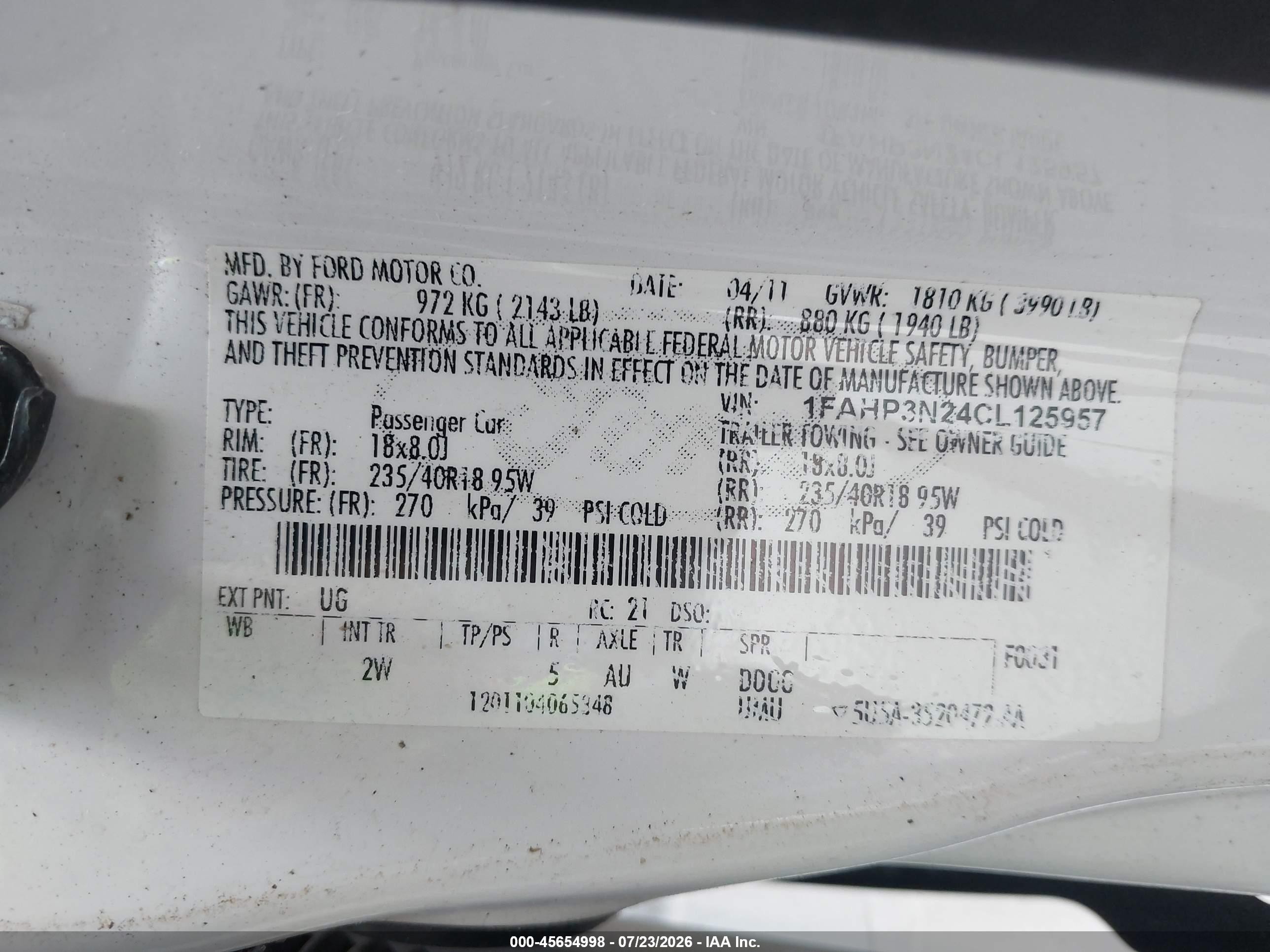 2012 Ford Focus Titanium White vin: 1FAHP3N24CL125957