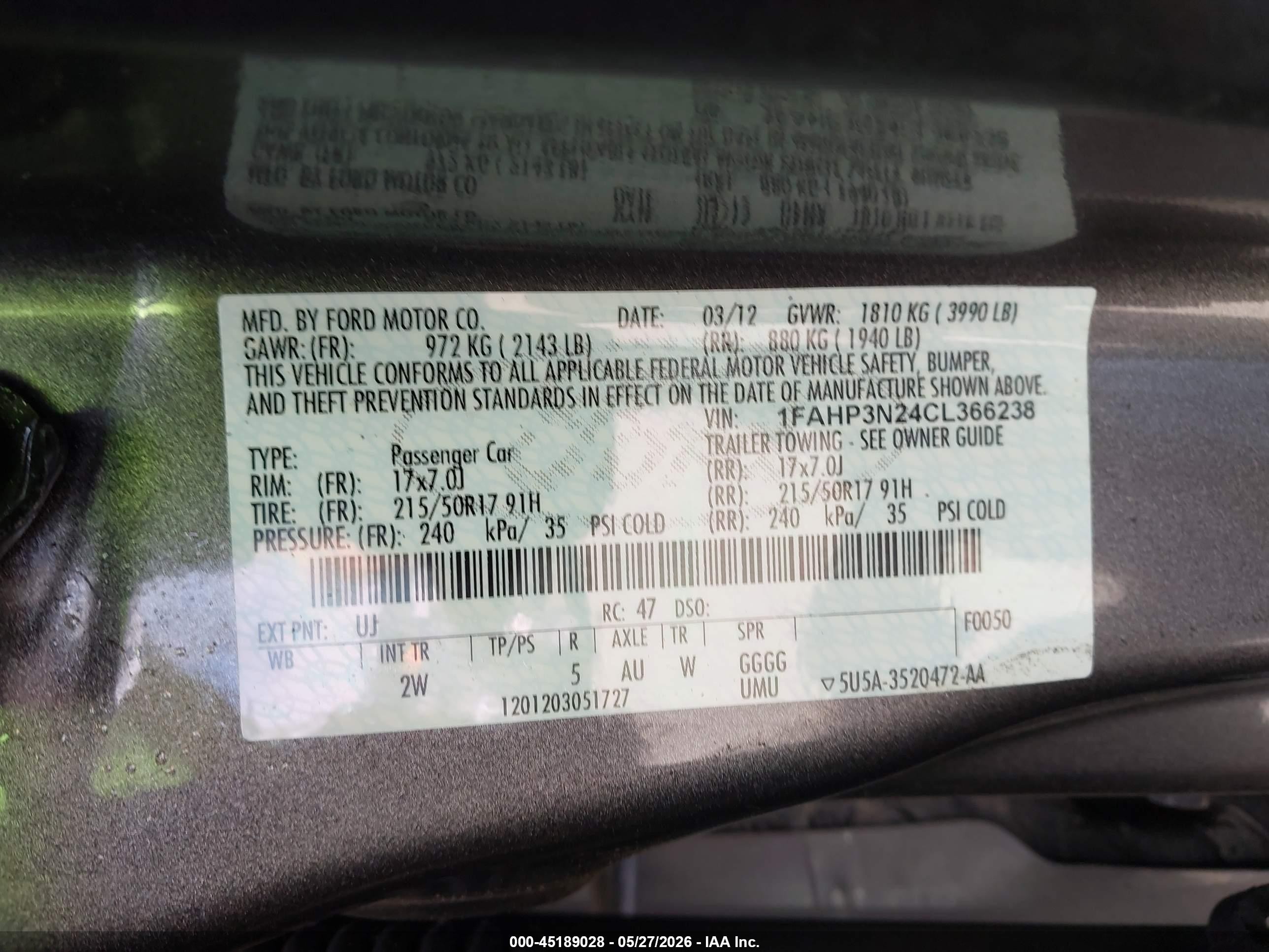2012 Ford Focus Titanium Gray vin: 1FAHP3N24CL366238