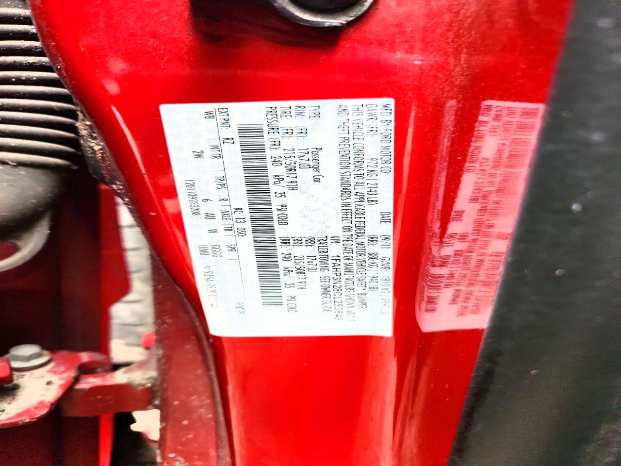 2012 Ford Focus Titanium Red vin: 1FAHP3N28CL253649