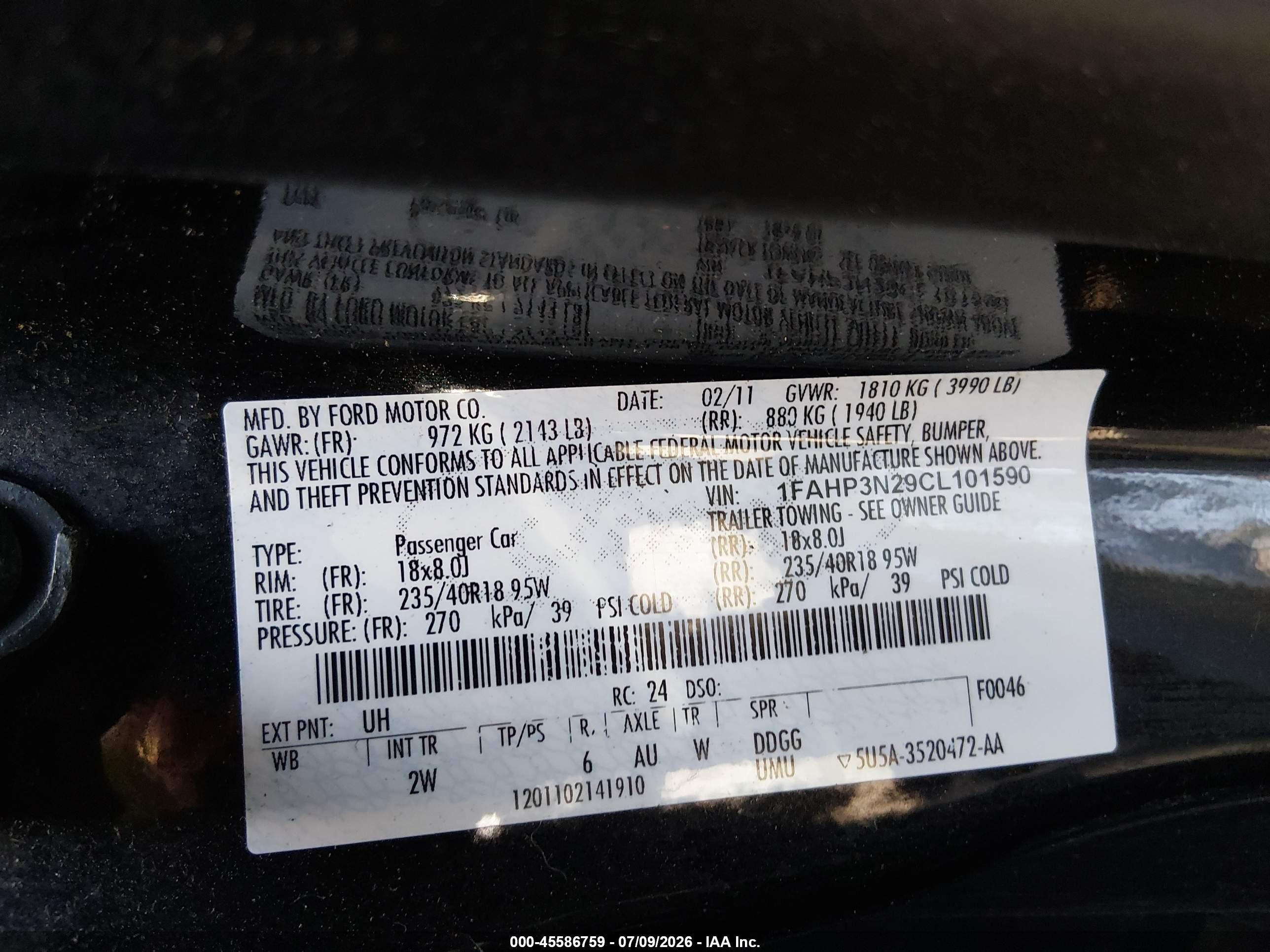 2012 Ford Focus Titanium Black vin: 1FAHP3N29CL101590