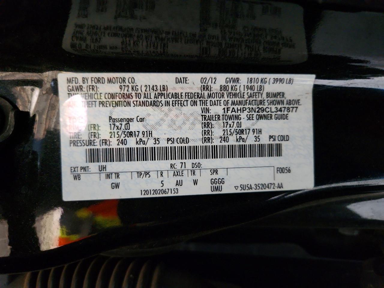2012 Ford Focus Titanium Black vin: 1FAHP3N29CL347877