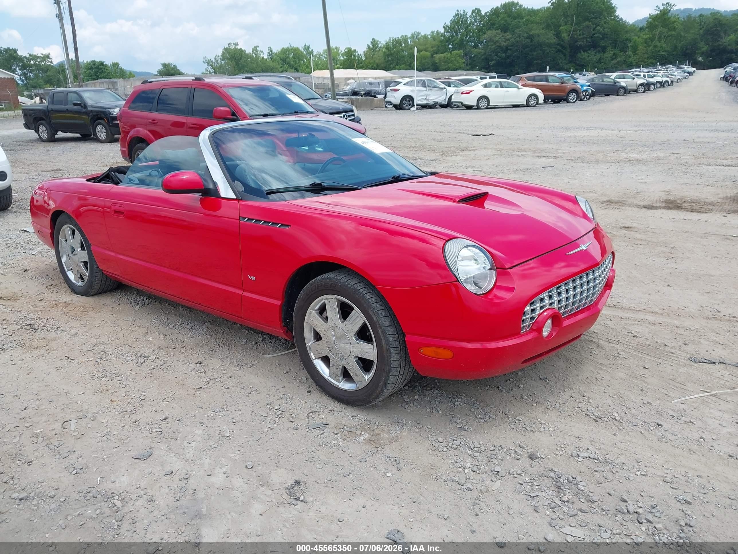 2003 Ford Thunderbird   Красный vin: 1FAHP60A13Y110075