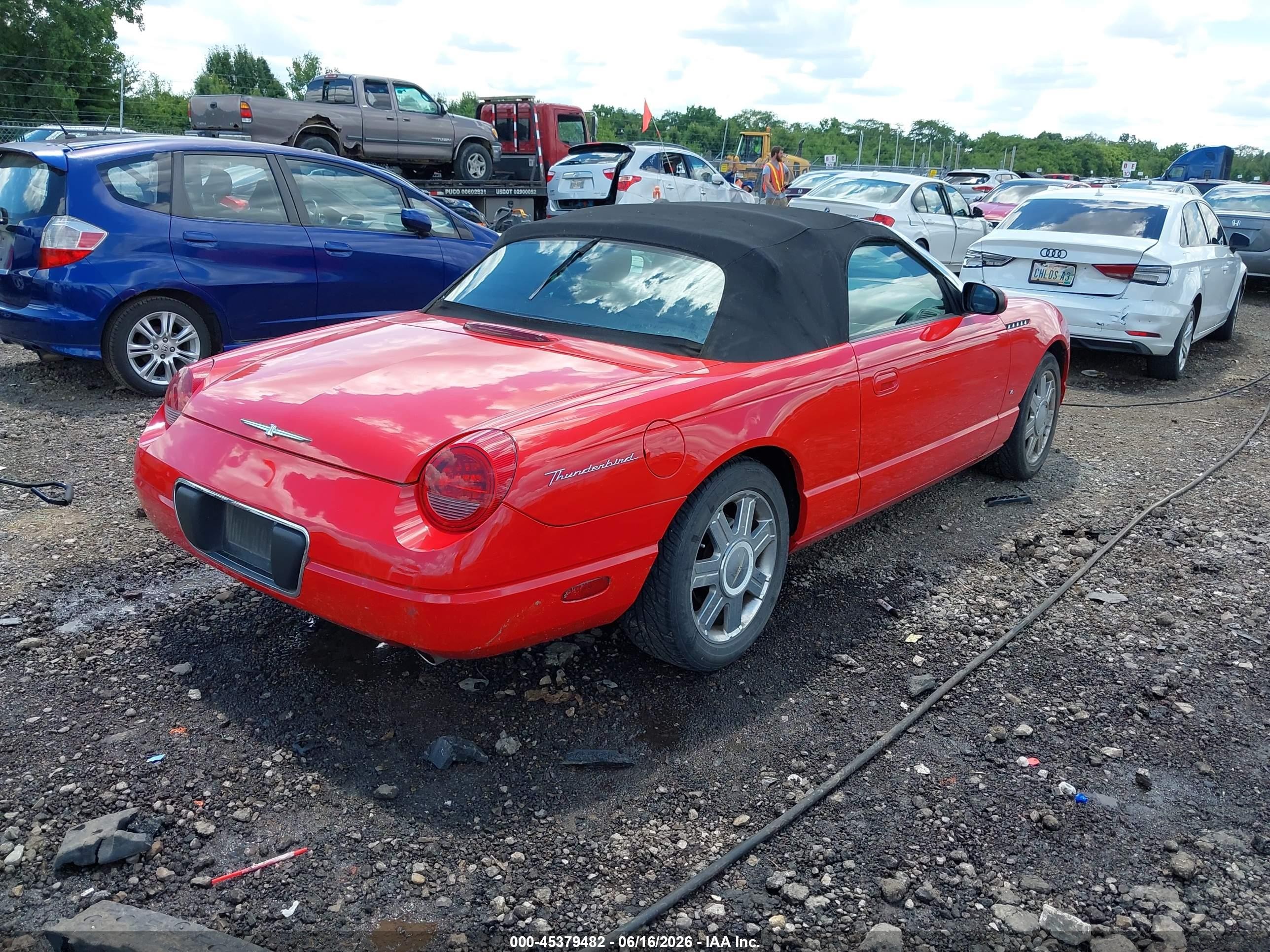 2004 Ford Thunderbird Red vin: 1FAHP60A14Y102091