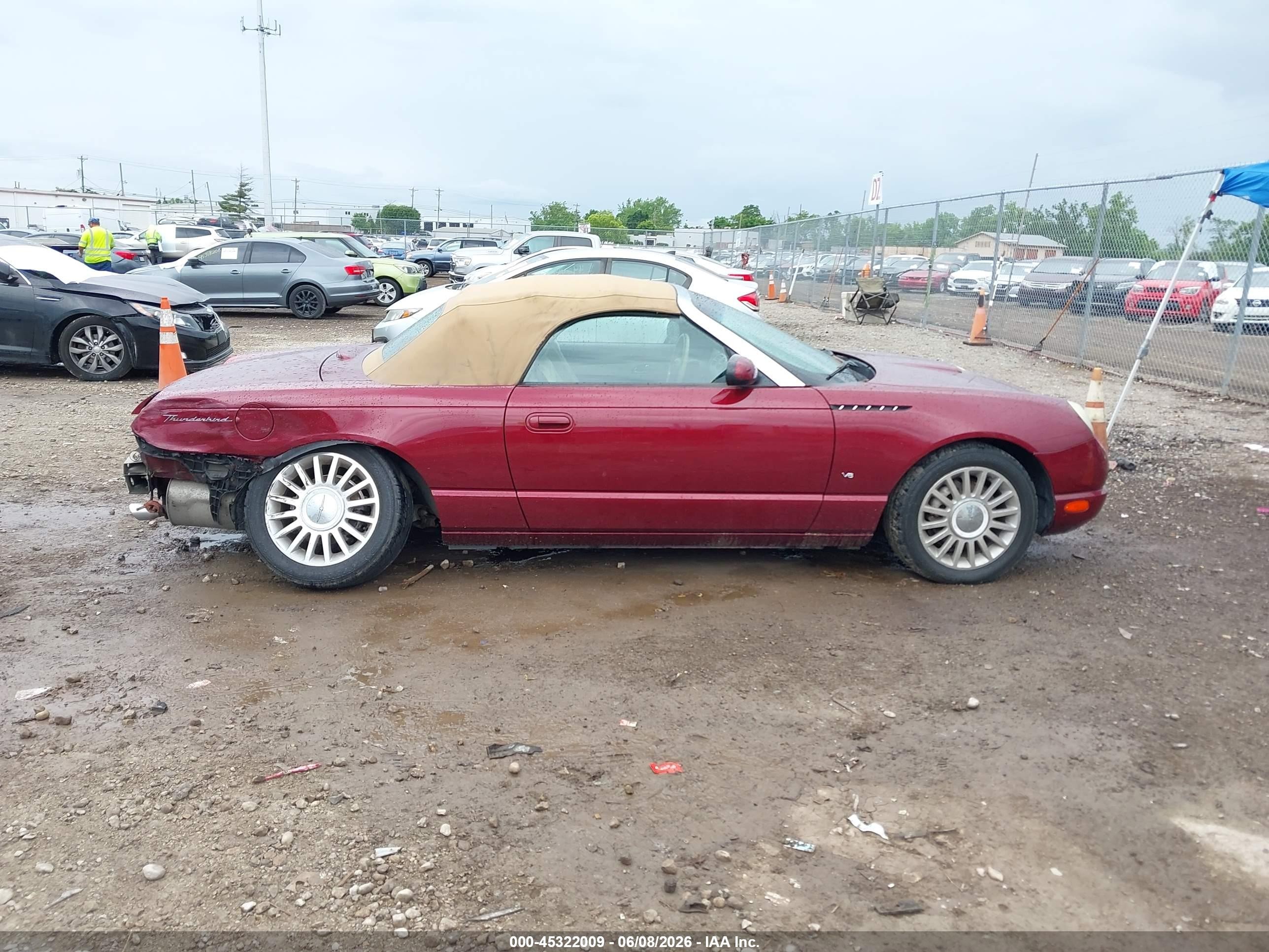 2004 Ford Thunderbird   Red vin: 1FAHP60A14Y104133