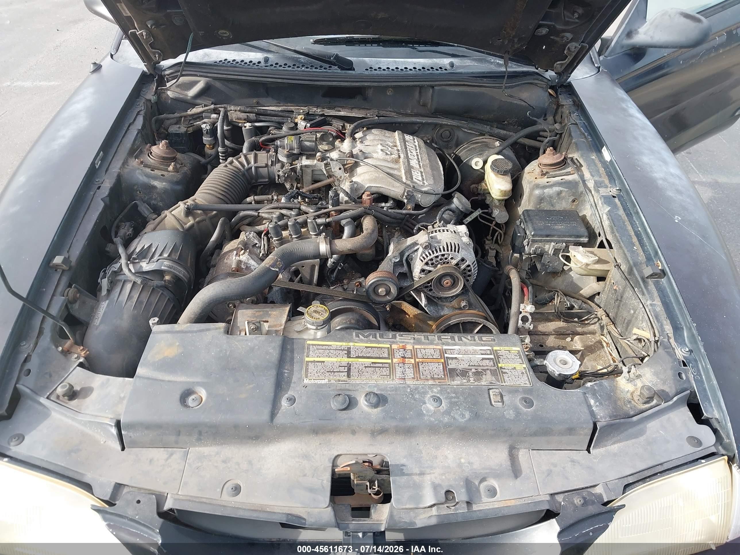 1994 Ford Mustang   Черный vin: 1FALP4044RF171322