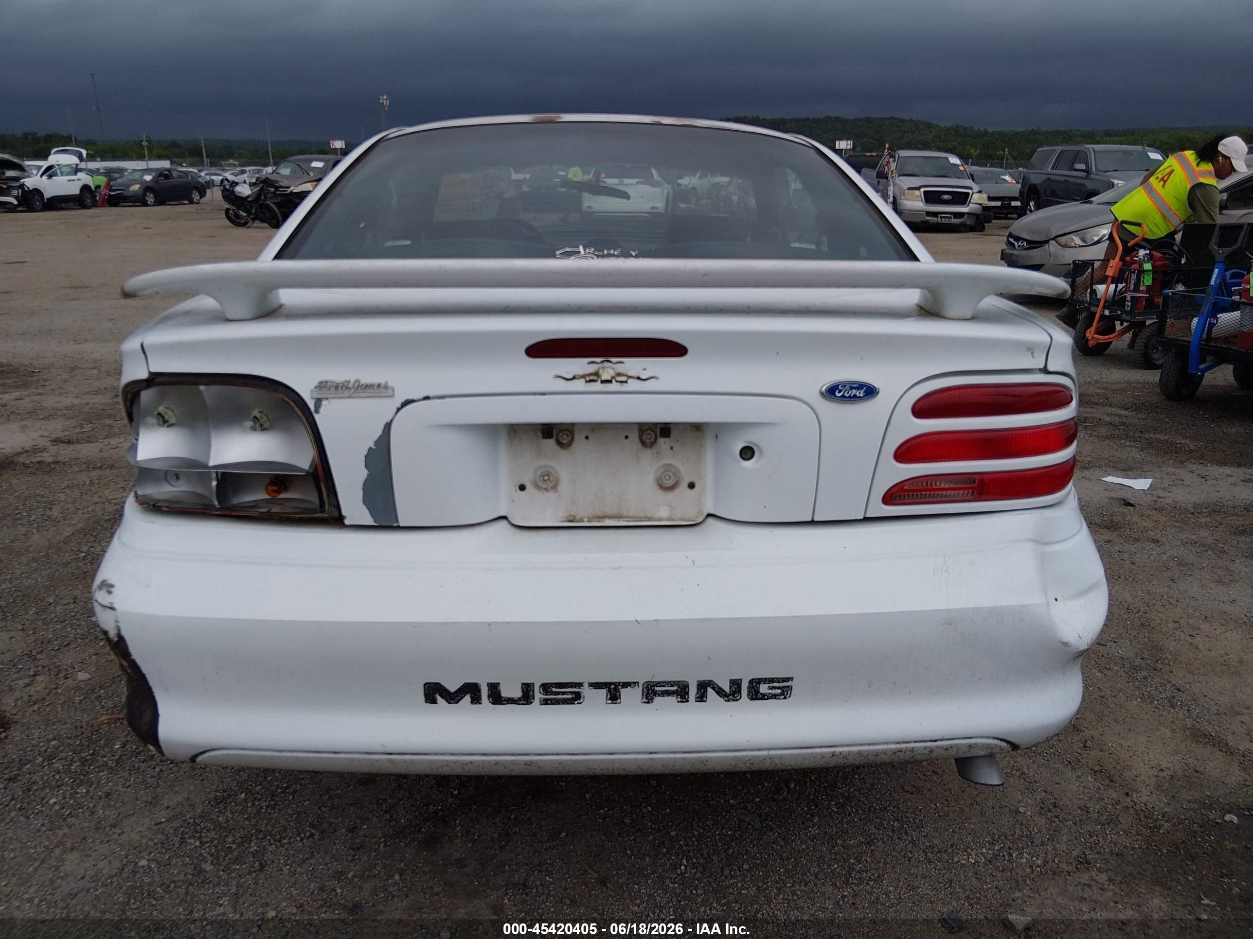 1995 Ford Mustang   White vin: 1FALP4049SF102566