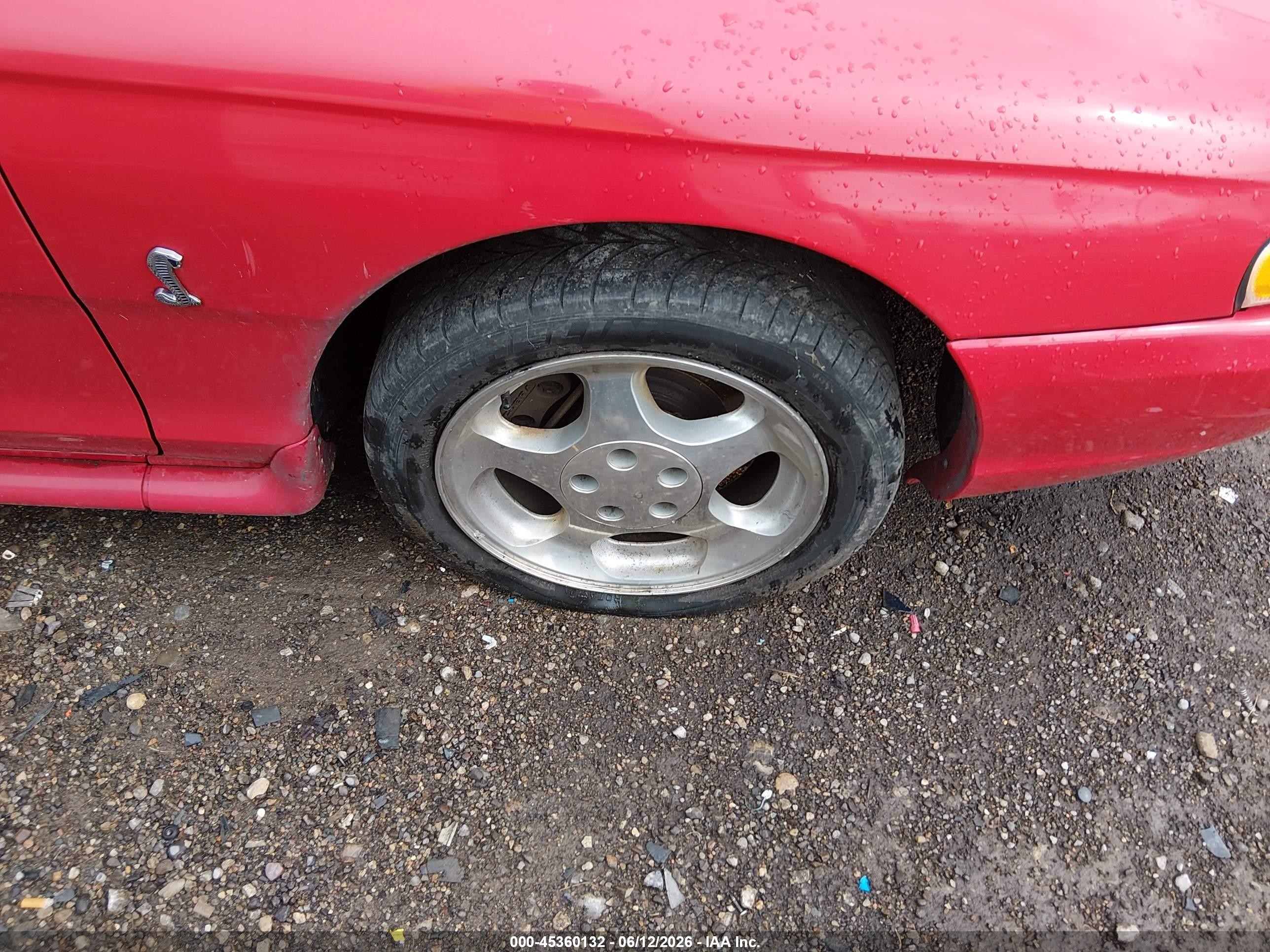 1995 Ford Mustang Cobra Svt Red vin: 1FALP42D4SF194697