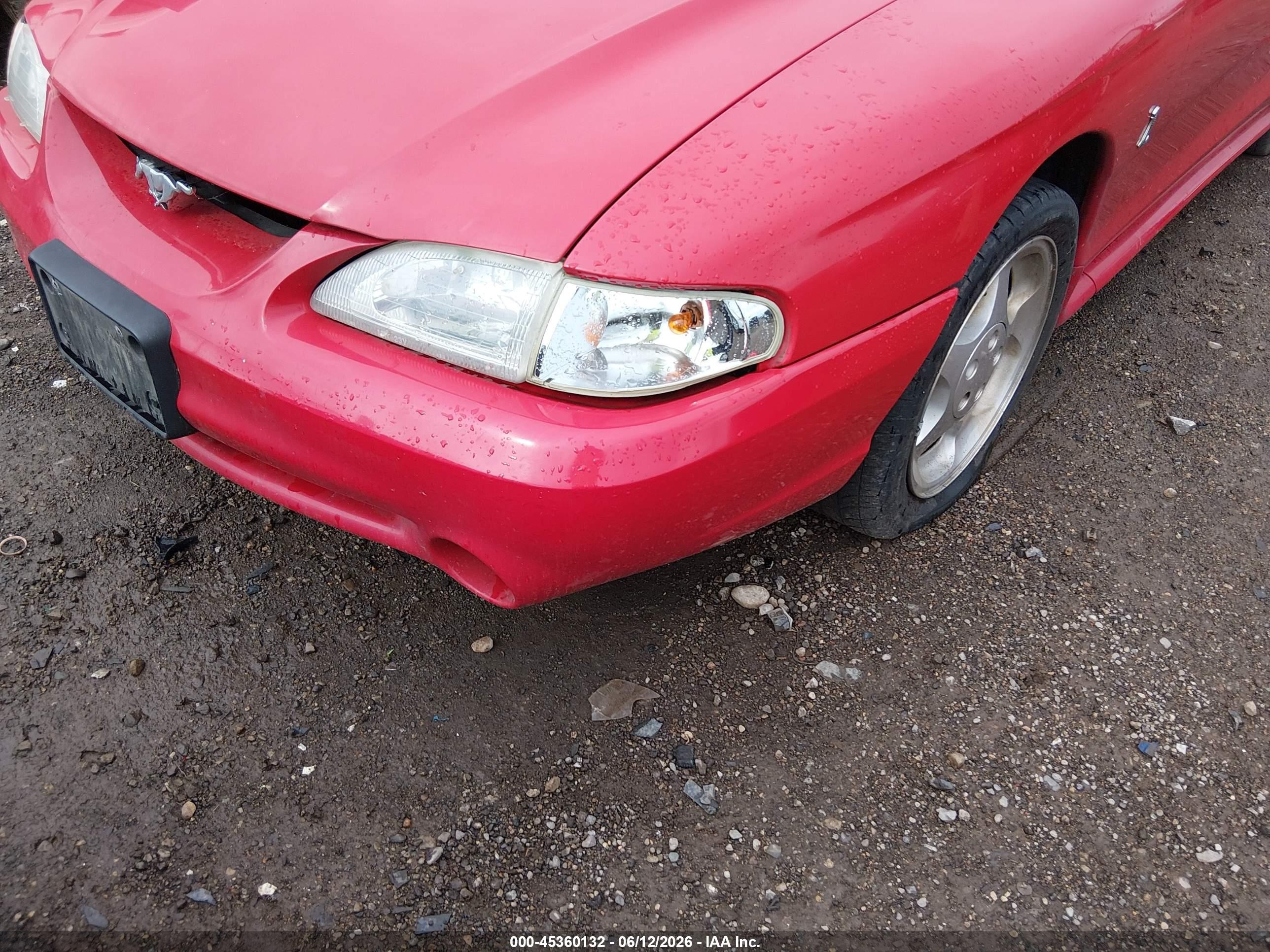 1995 Ford Mustang Cobra Svt Red vin: 1FALP42D4SF194697