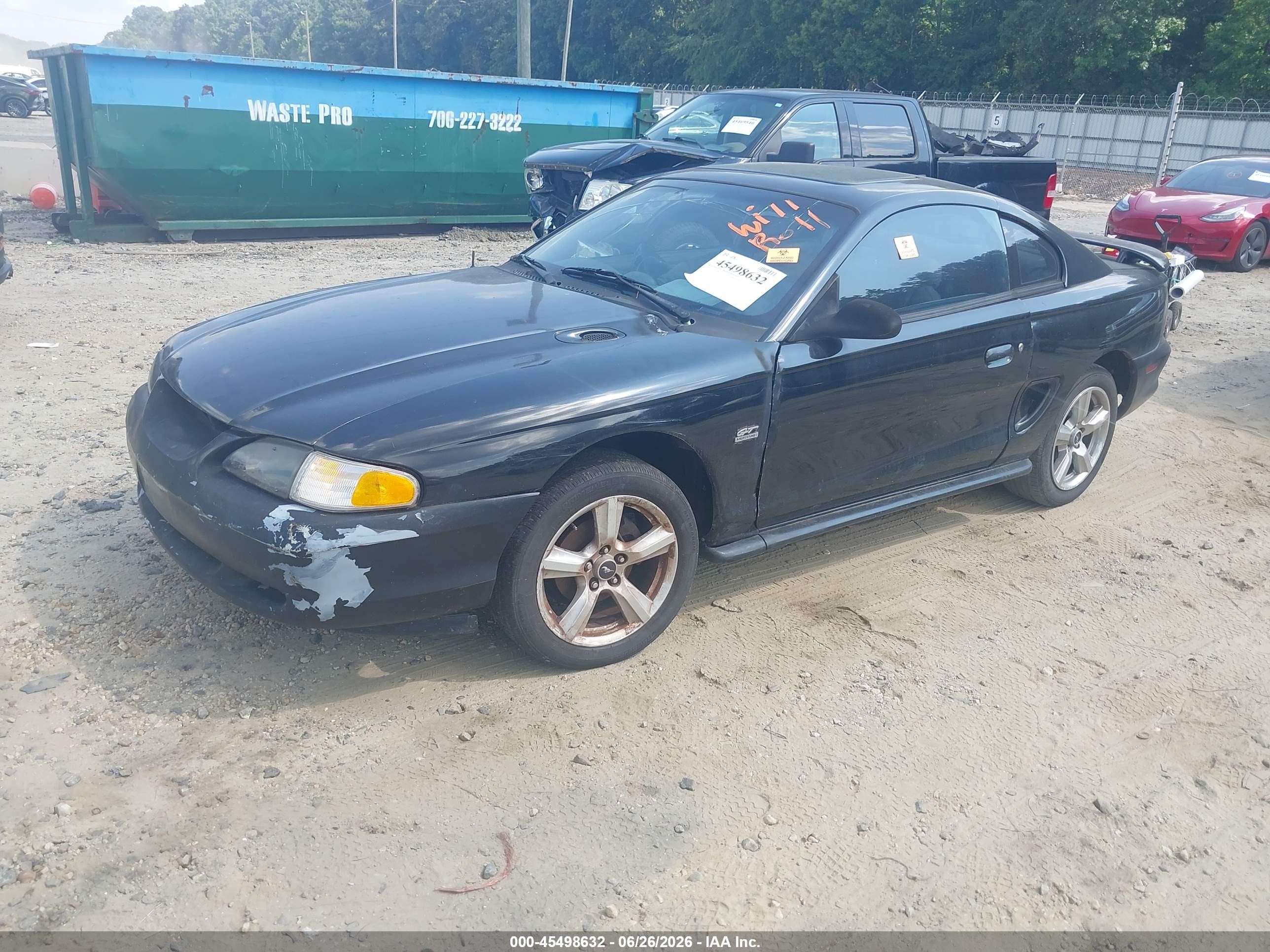 1994 Ford Mustang Gt Black vin: 1FALP42T4RF140396