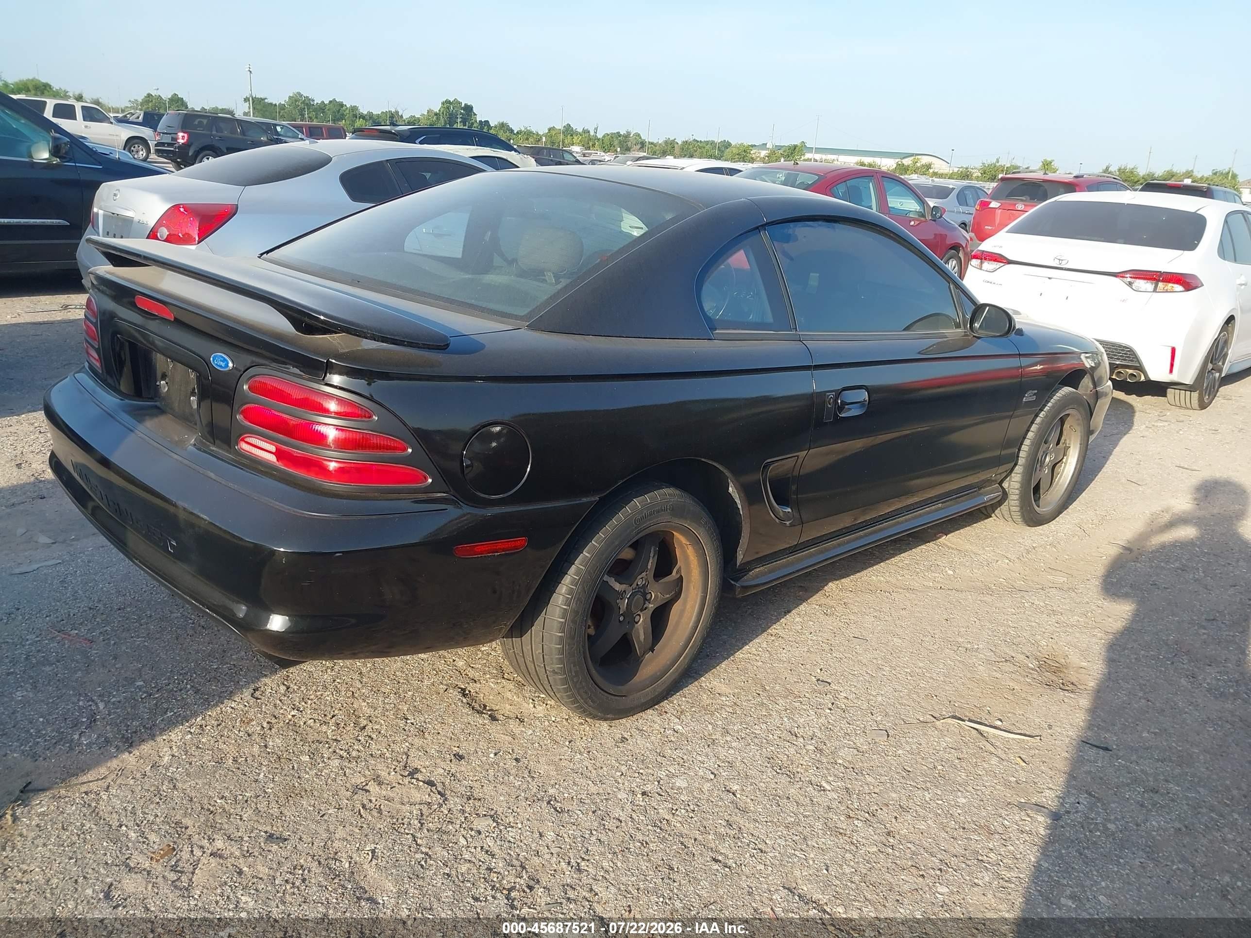 1994 Ford Mustang Gt Black vin: 1FALP42T4RF206722