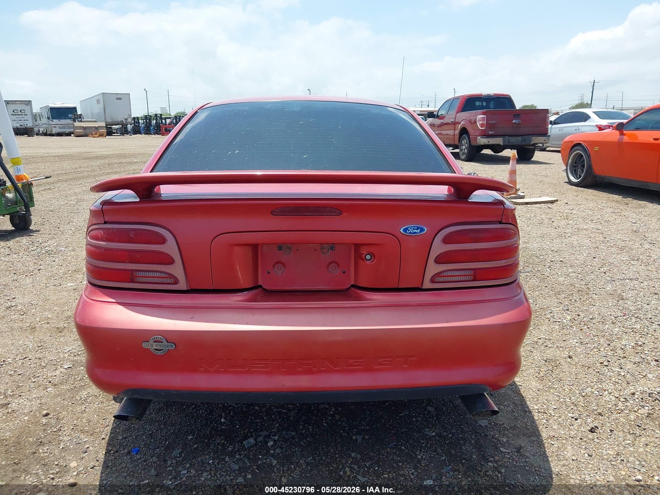 1994 Ford Mustang Gt Red vin: 1FALP42T5RF193561