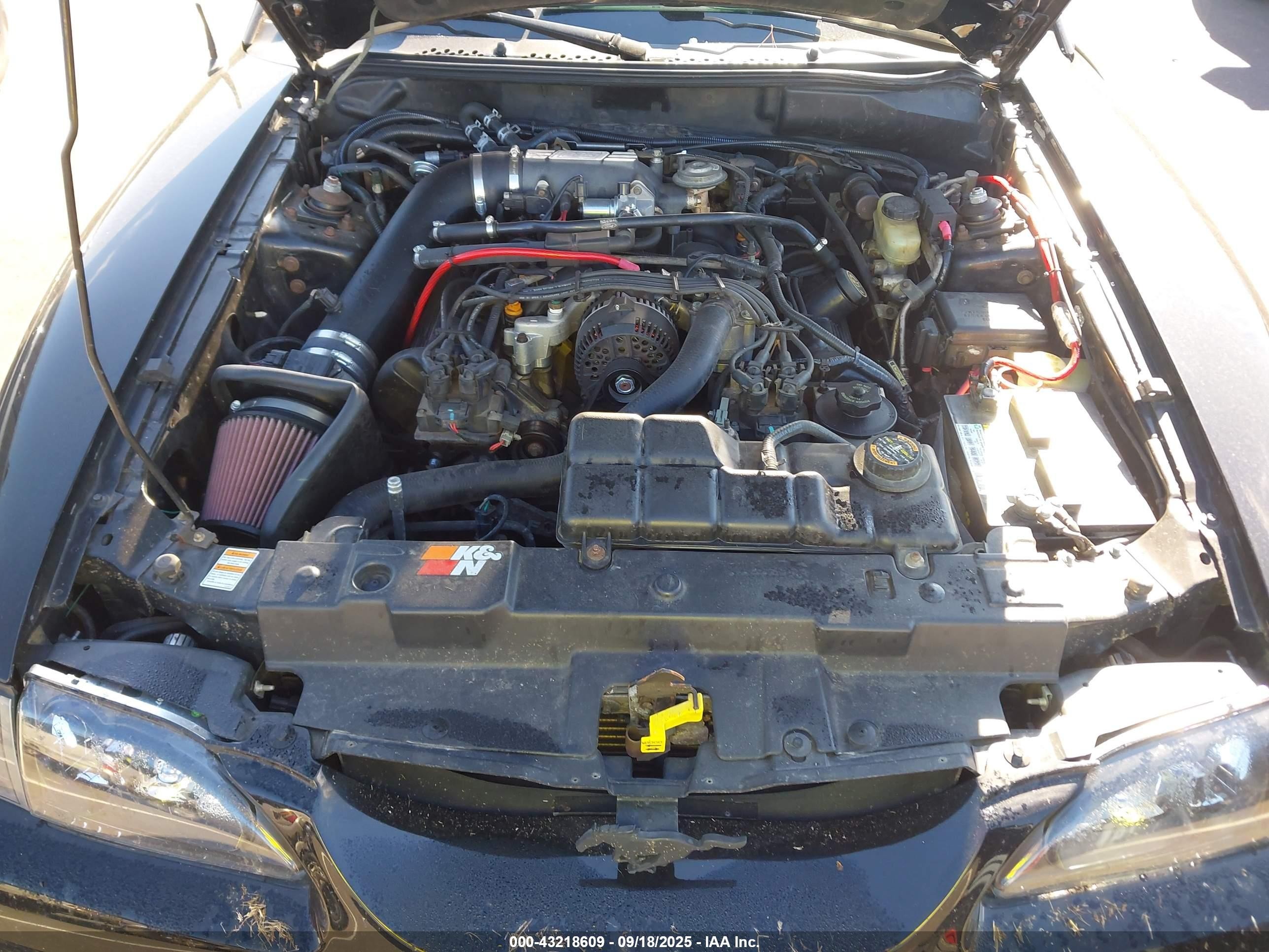 1997 Ford Mustang Gt Black vin: 1FALP42X1VF168508