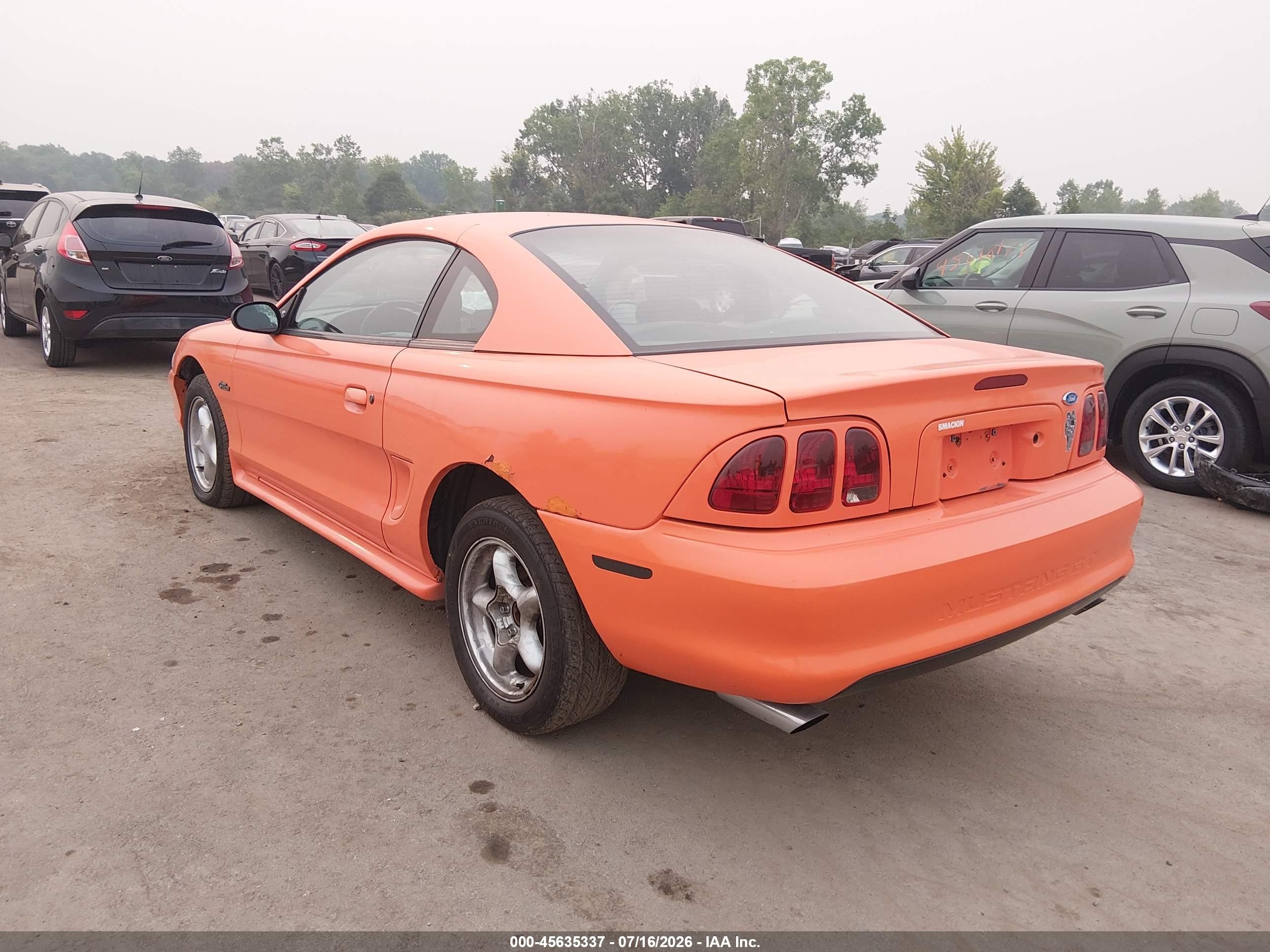 1996 Ford Mustang Gt Orange vin: 1FALP42X3TF101552