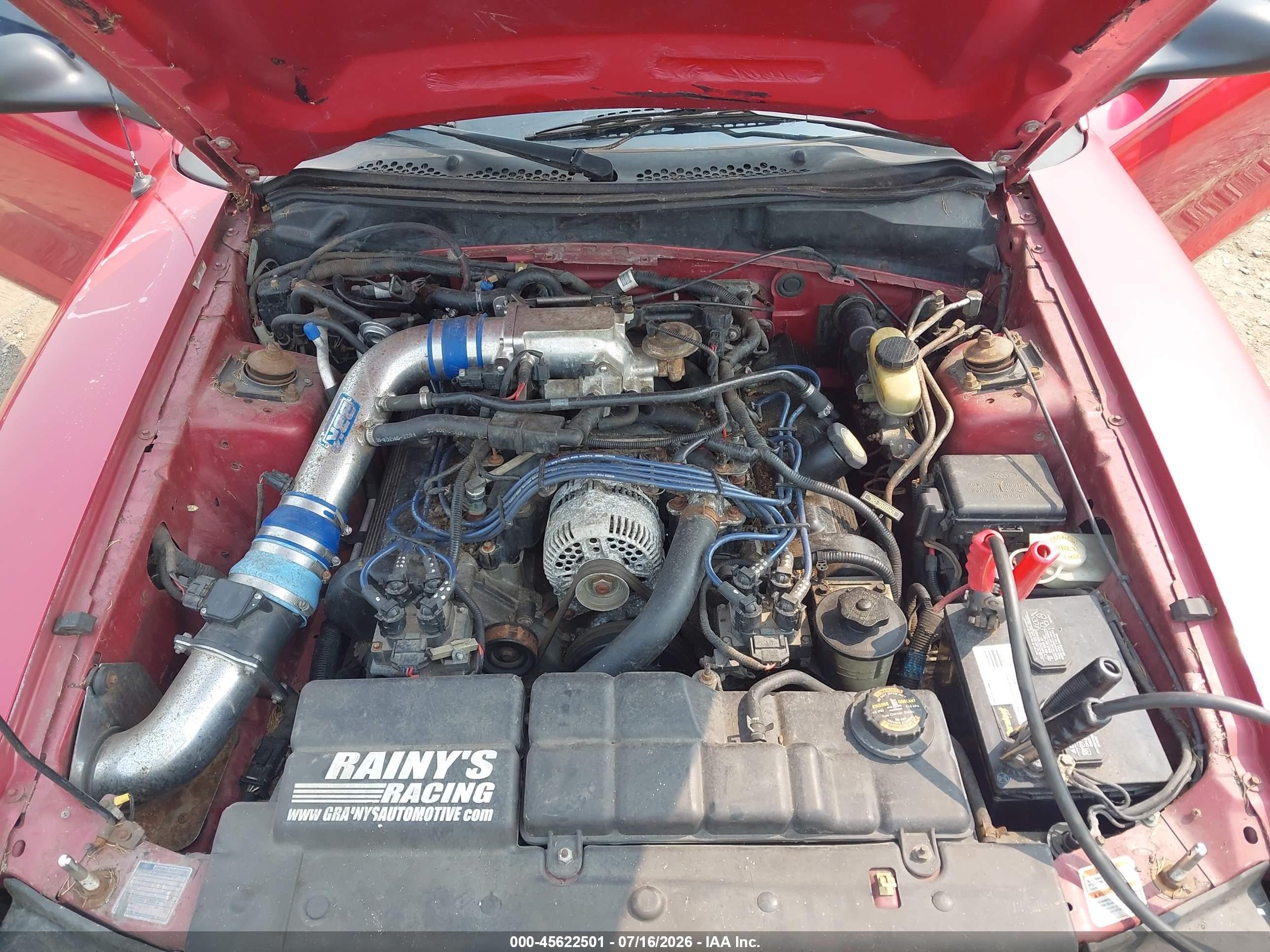 1996 Ford Mustang Gt Red vin: 1FALP42X5TF192727