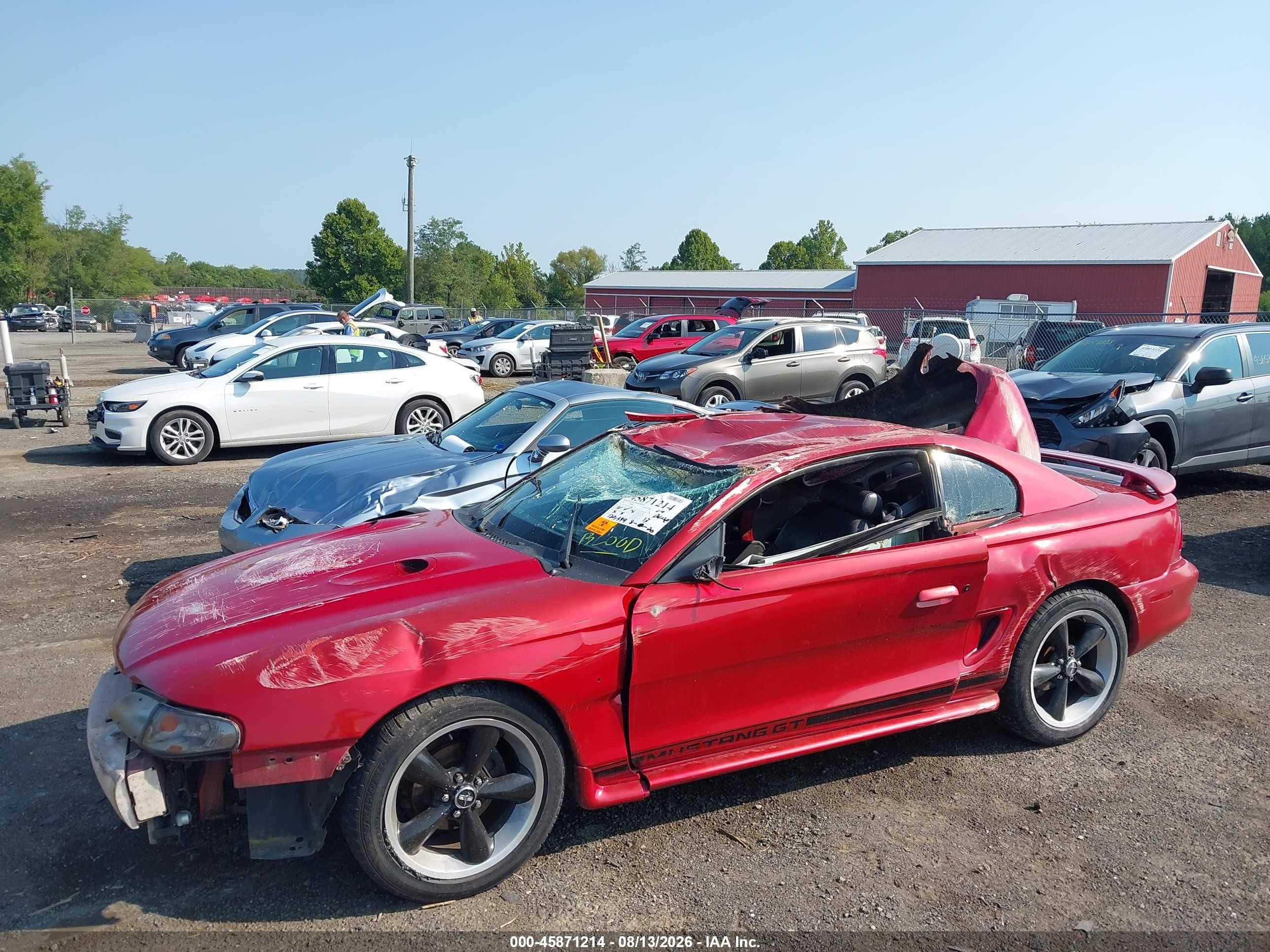 1996 Ford Mustang Gt Red vin: 1FALP42XXTF204841