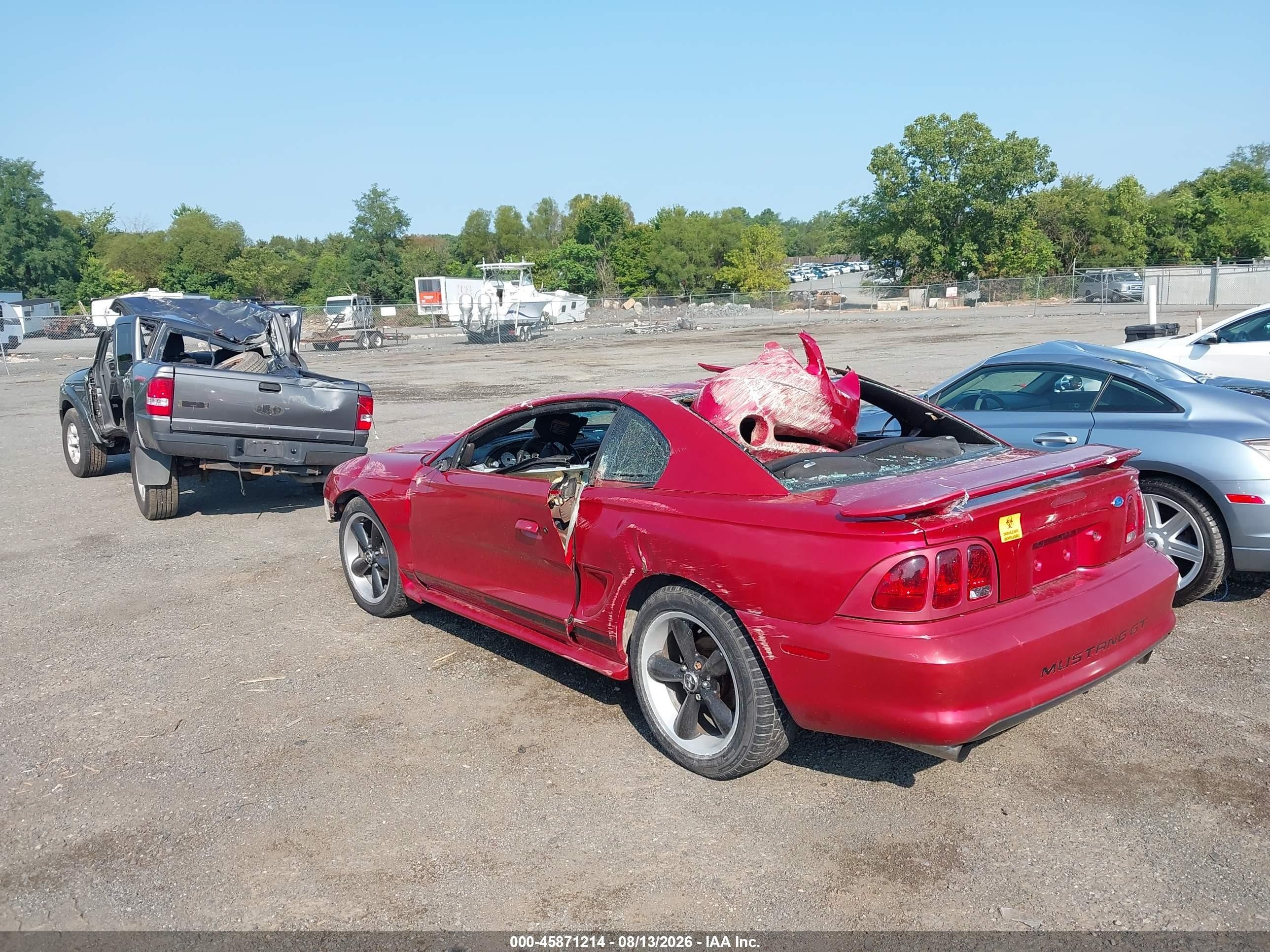1996 Ford Mustang Gt Red vin: 1FALP42XXTF204841