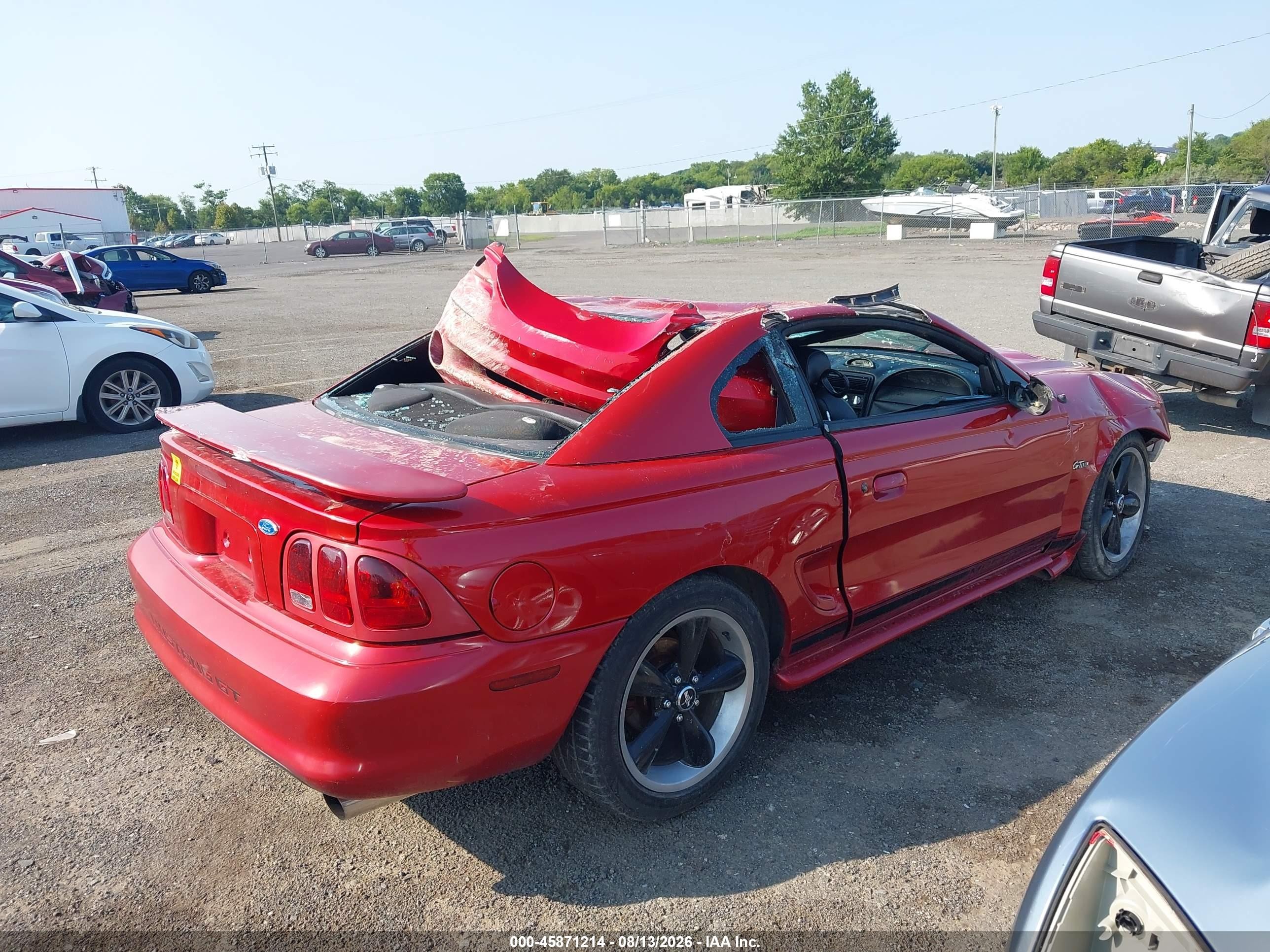 1996 Ford Mustang Gt Red vin: 1FALP42XXTF204841