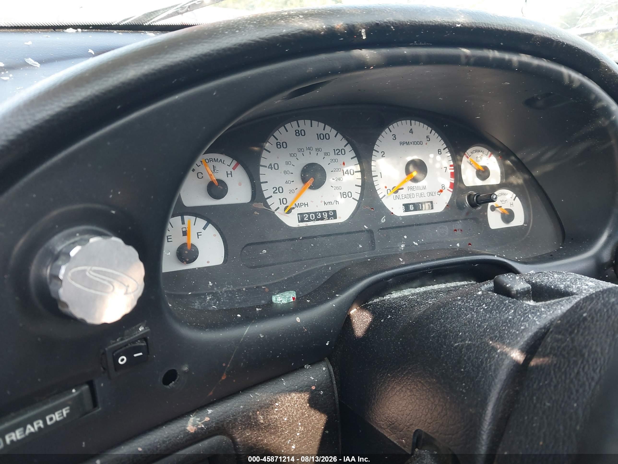 1996 Ford Mustang Gt Red vin: 1FALP42XXTF204841