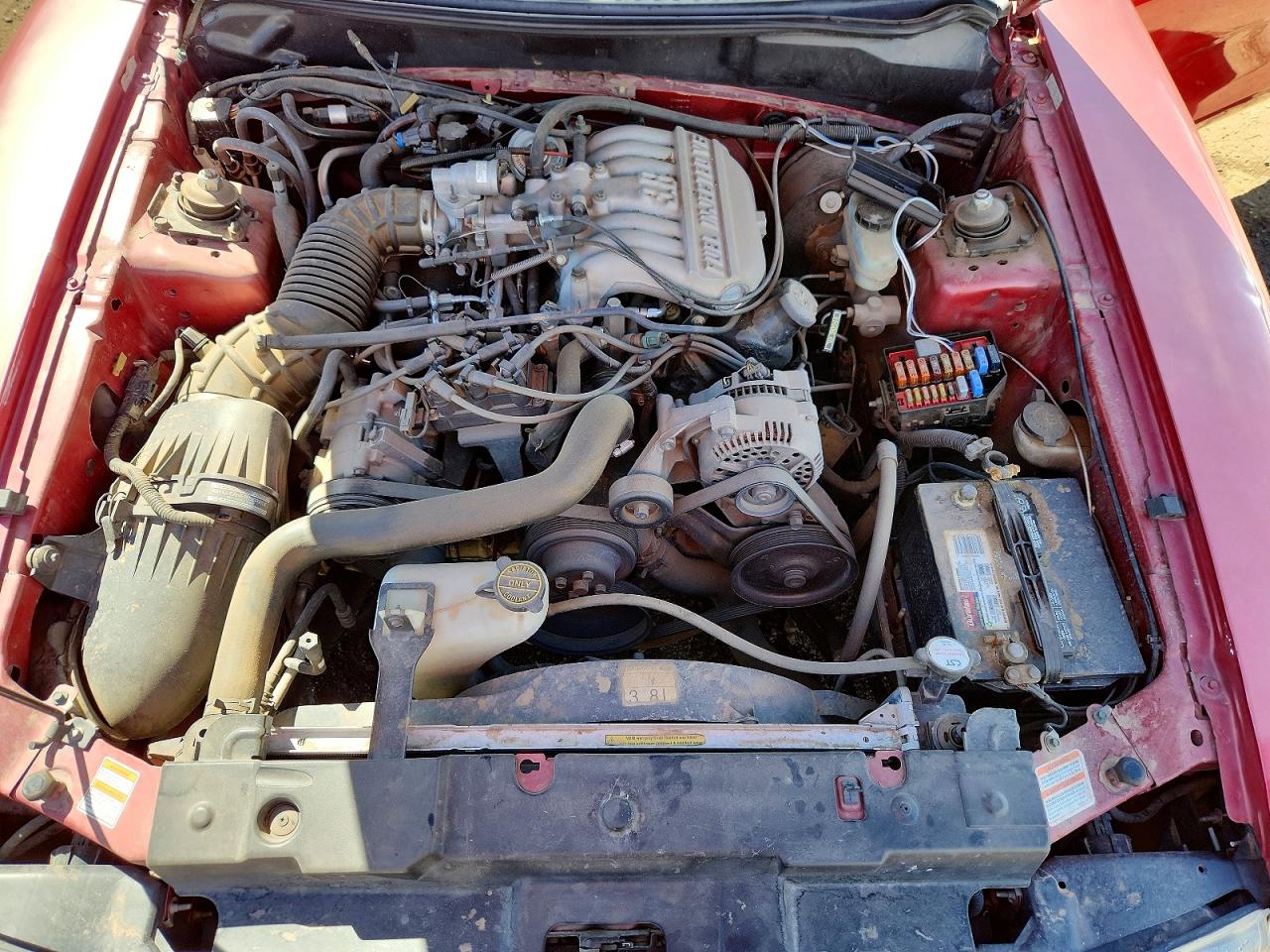 1997 Ford Mustang Red vin: 1FALP444XVF201105