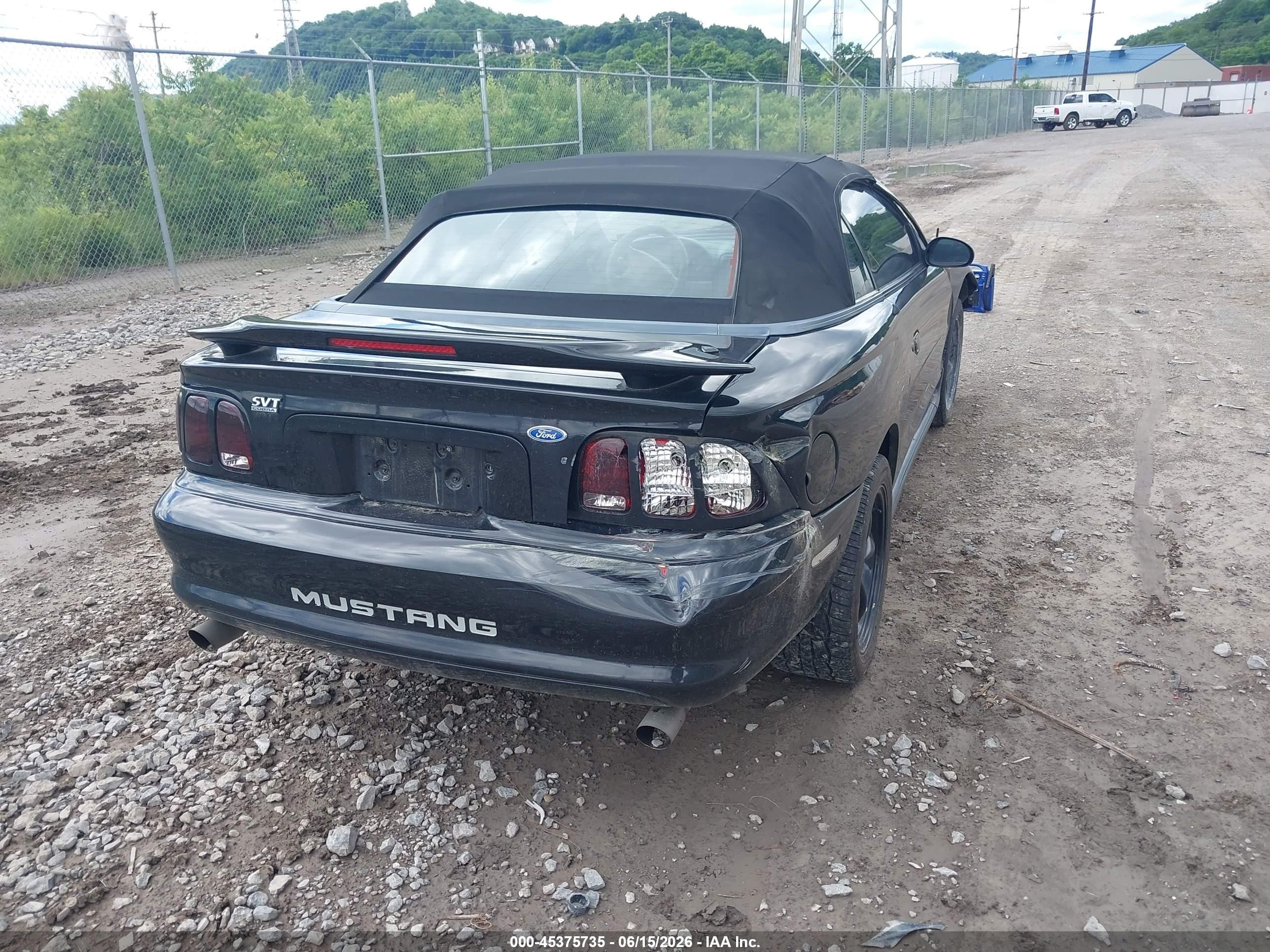 1995 Ford Mustang Cobra Svt Black vin: 1FALP45D0SF216383